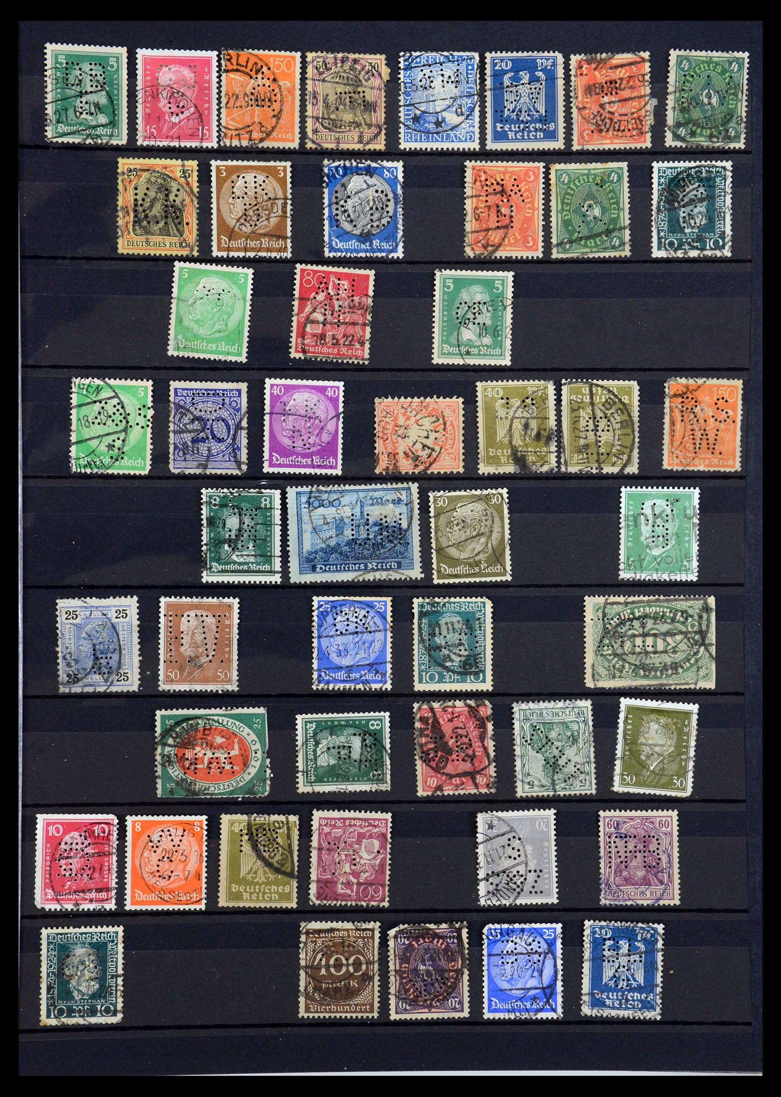 35183 001 - Stamp Collection 35183 German Reich perfins 1880-1945.