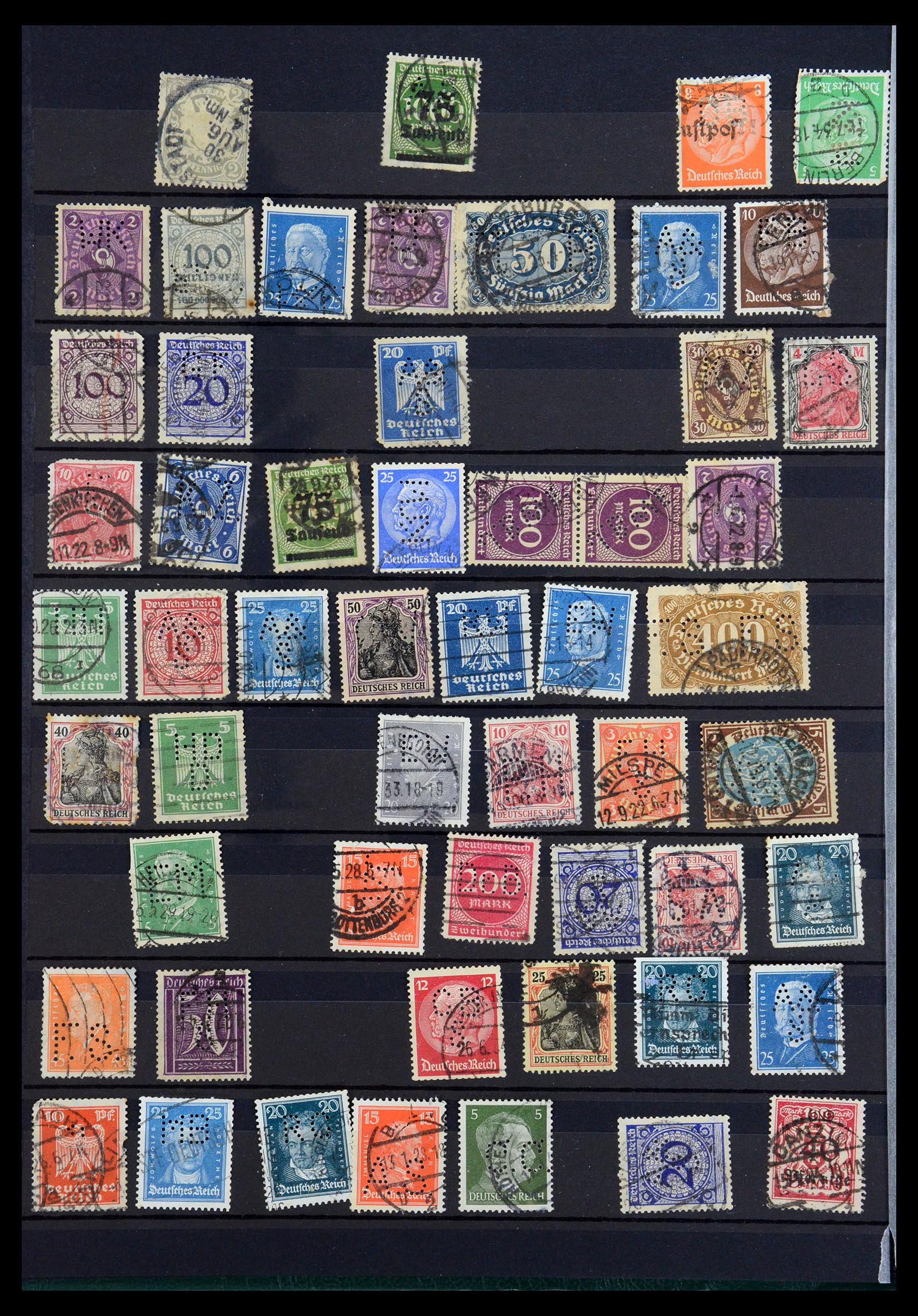 35183 002 - Stamp Collection 35183 German Reich perfins 1880-1945.