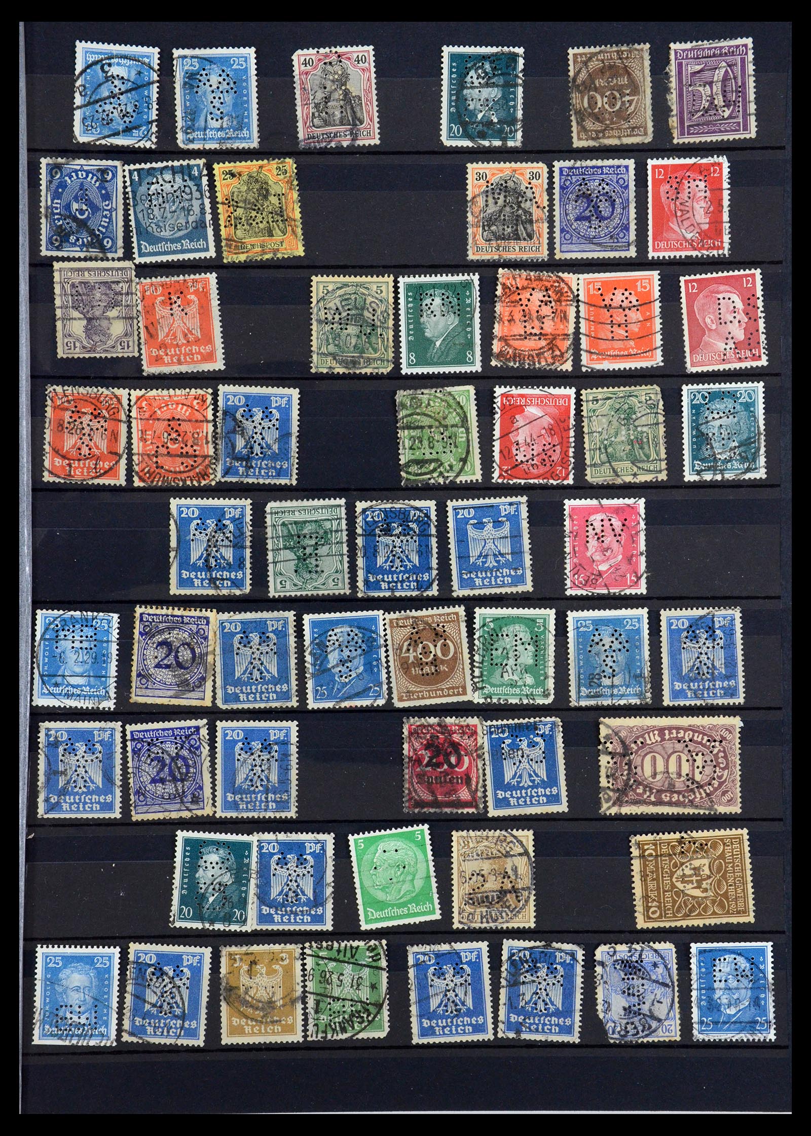35183 003 - Stamp Collection 35183 German Reich perfins 1880-1945.