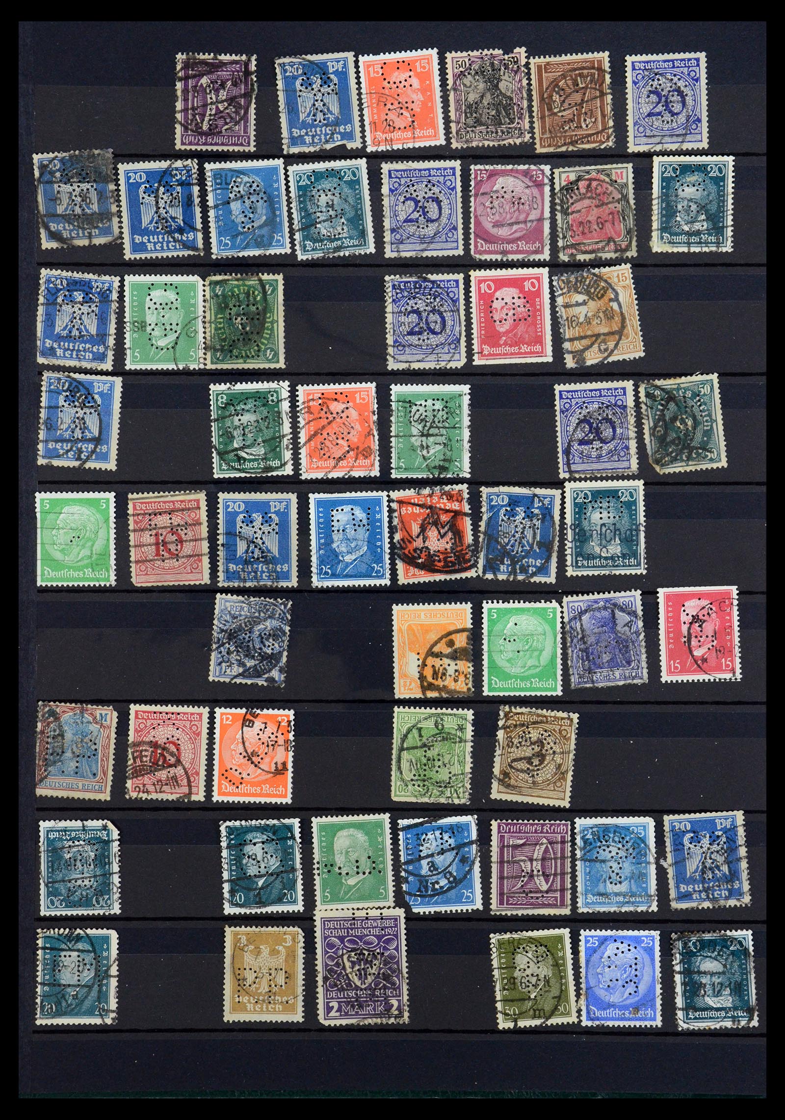 35183 004 - Stamp Collection 35183 German Reich perfins 1880-1945.