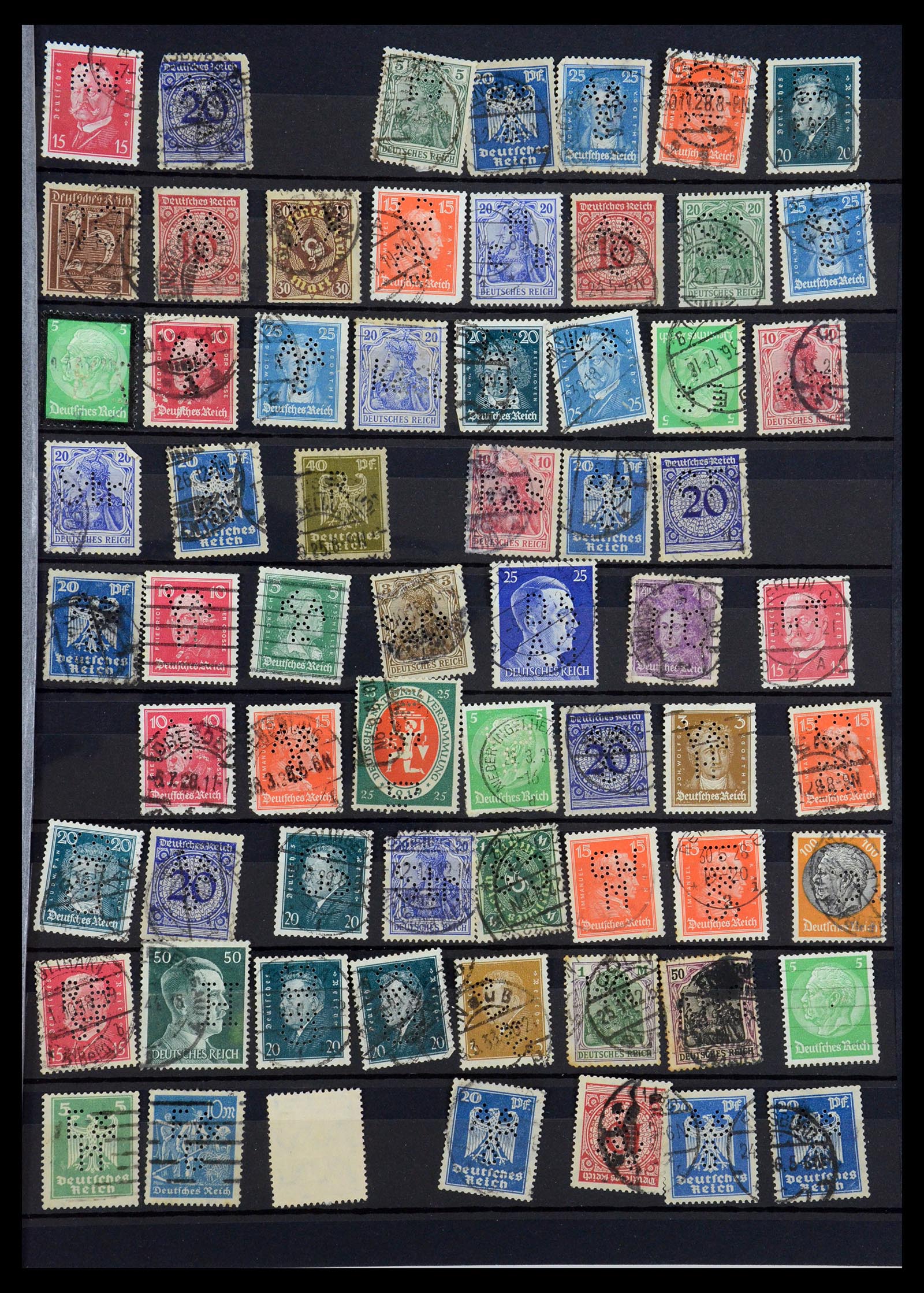 35183 005 - Stamp Collection 35183 German Reich perfins 1880-1945.