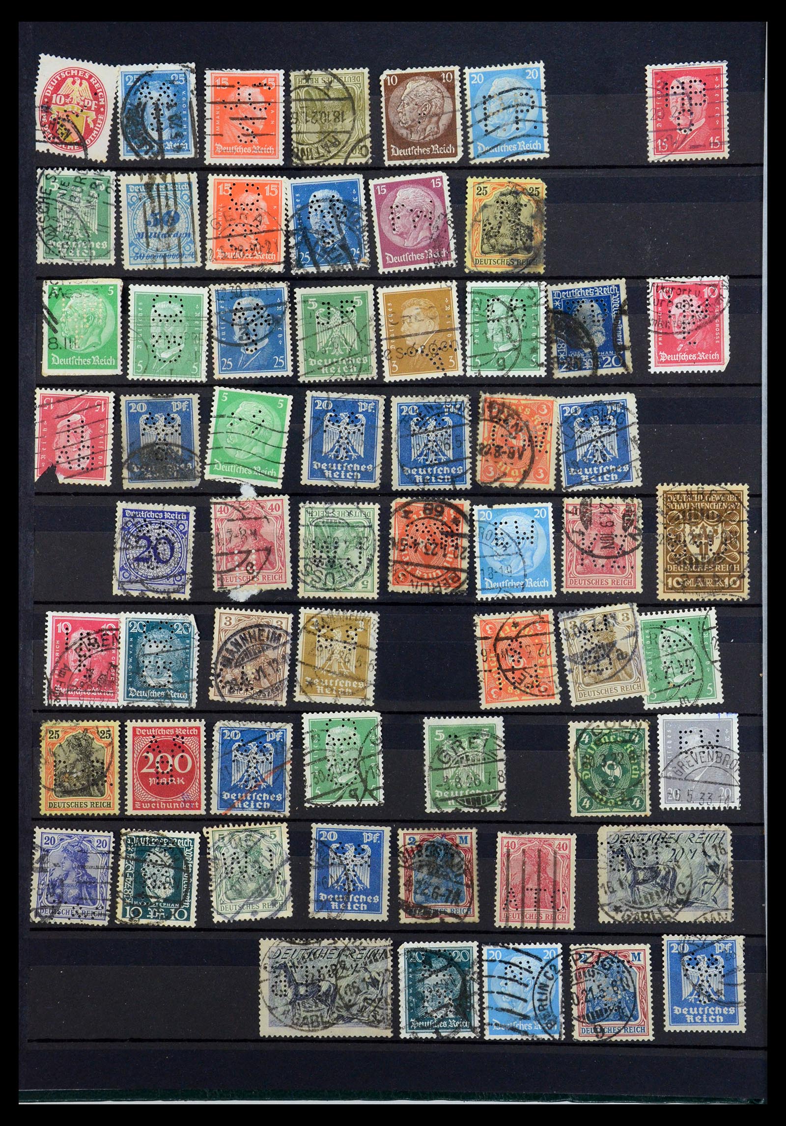 35183 006 - Stamp Collection 35183 German Reich perfins 1880-1945.
