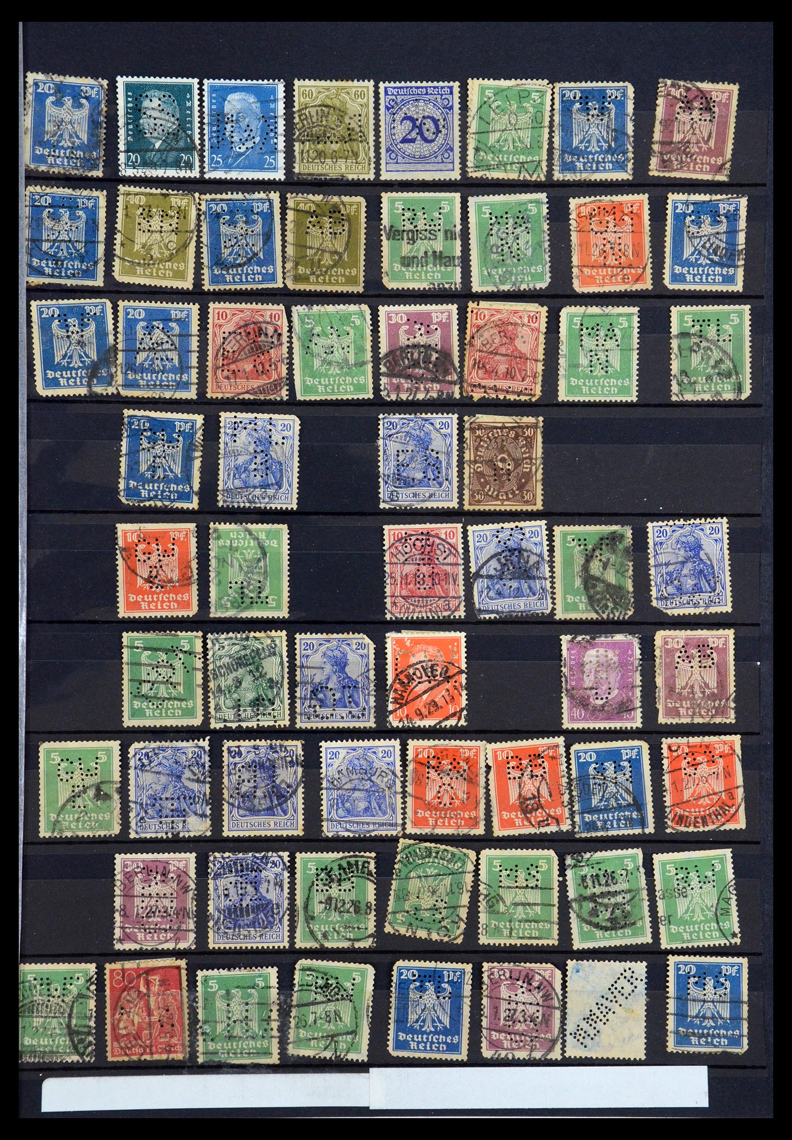 35183 007 - Postzegelverzameling 35183 Duitse Rijk perfins 1880-1945.