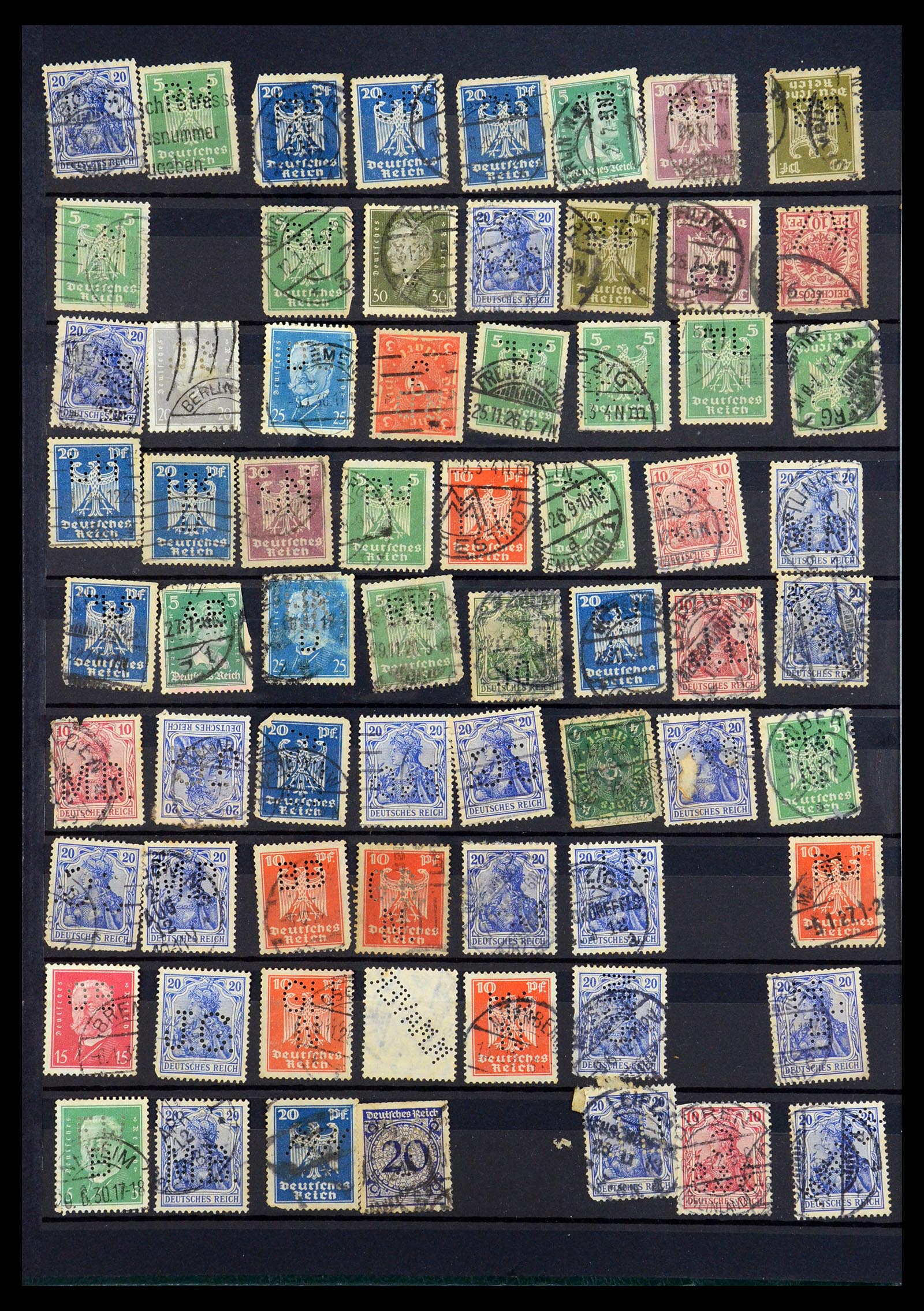 35183 008 - Stamp Collection 35183 German Reich perfins 1880-1945.