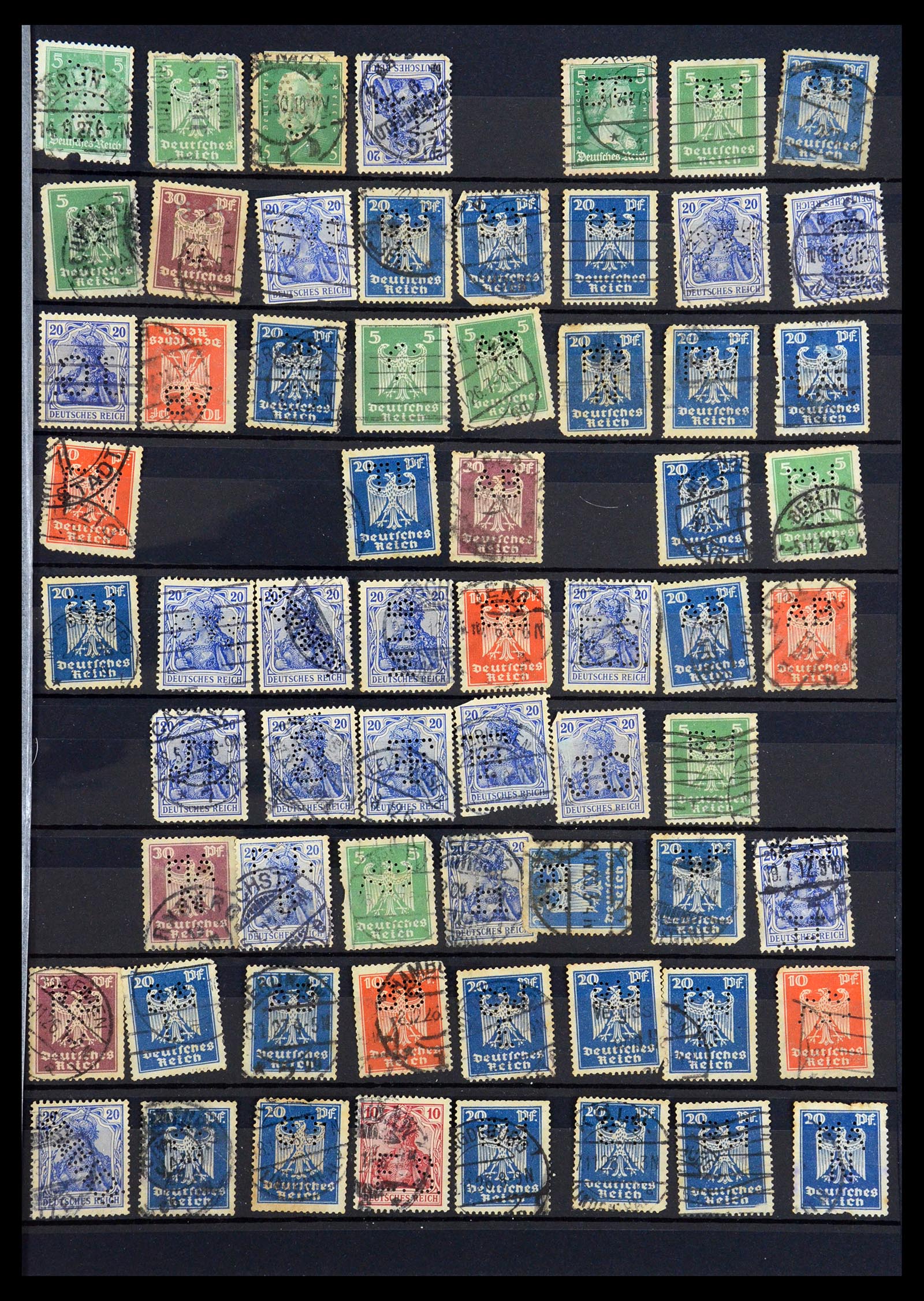 35183 009 - Stamp Collection 35183 German Reich perfins 1880-1945.