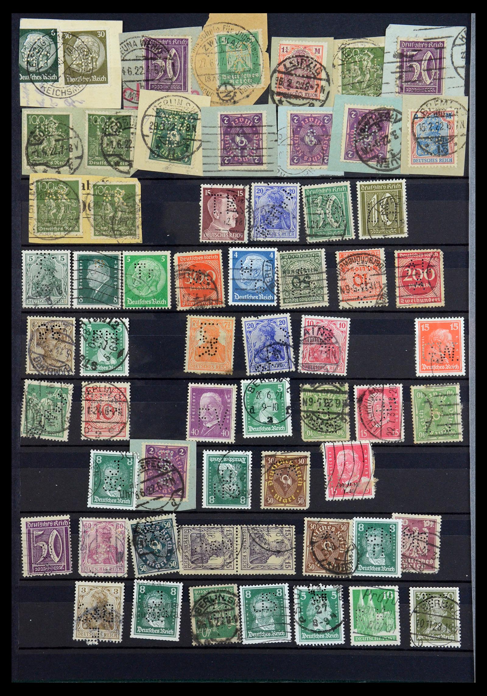 35183 010 - Stamp Collection 35183 German Reich perfins 1880-1945.