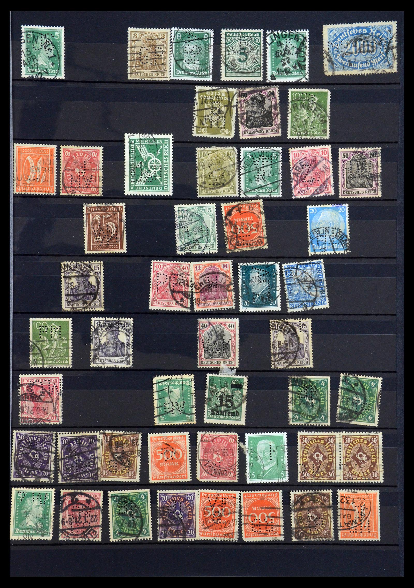 35183 011 - Stamp Collection 35183 German Reich perfins 1880-1945.