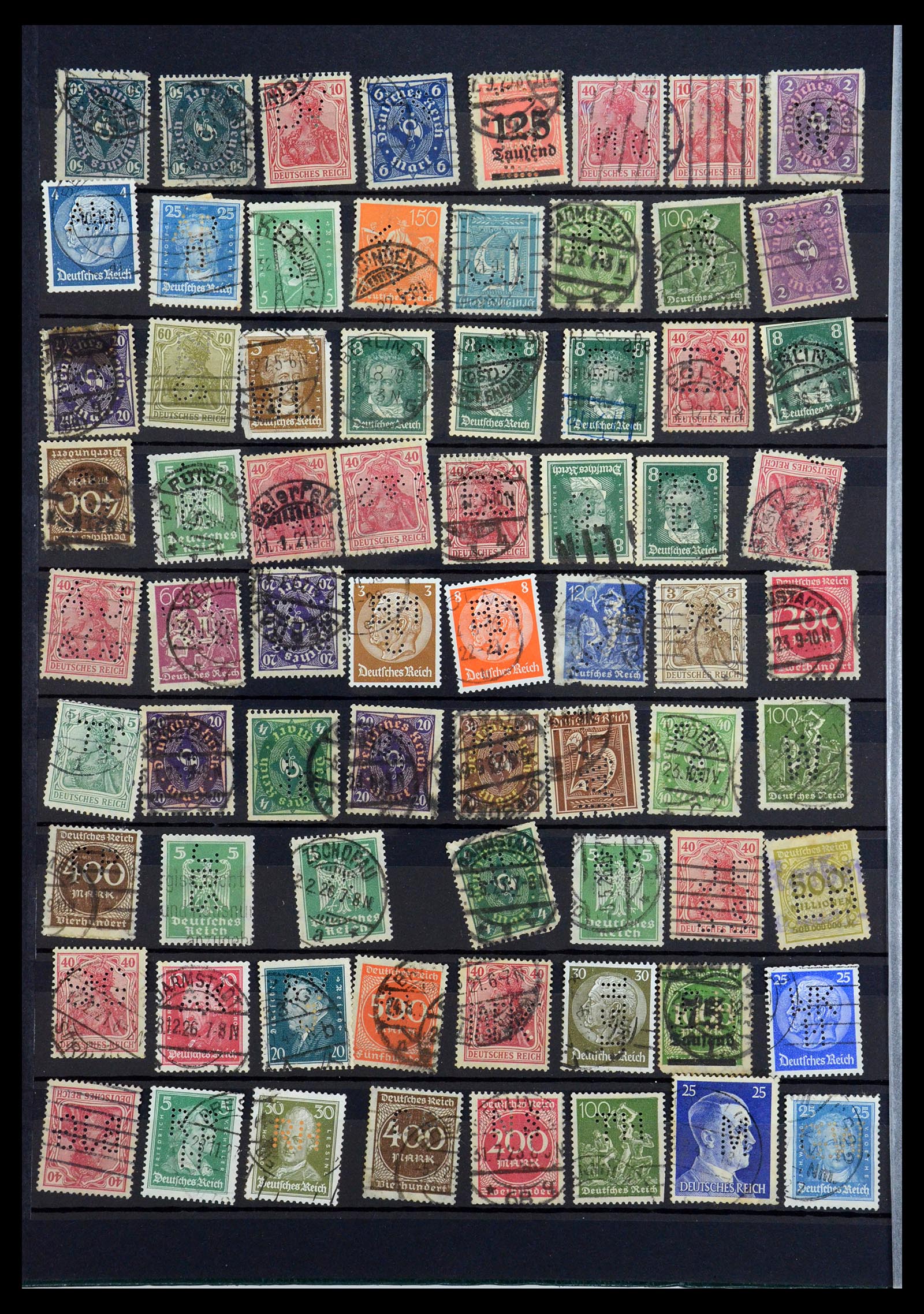 35183 012 - Stamp Collection 35183 German Reich perfins 1880-1945.