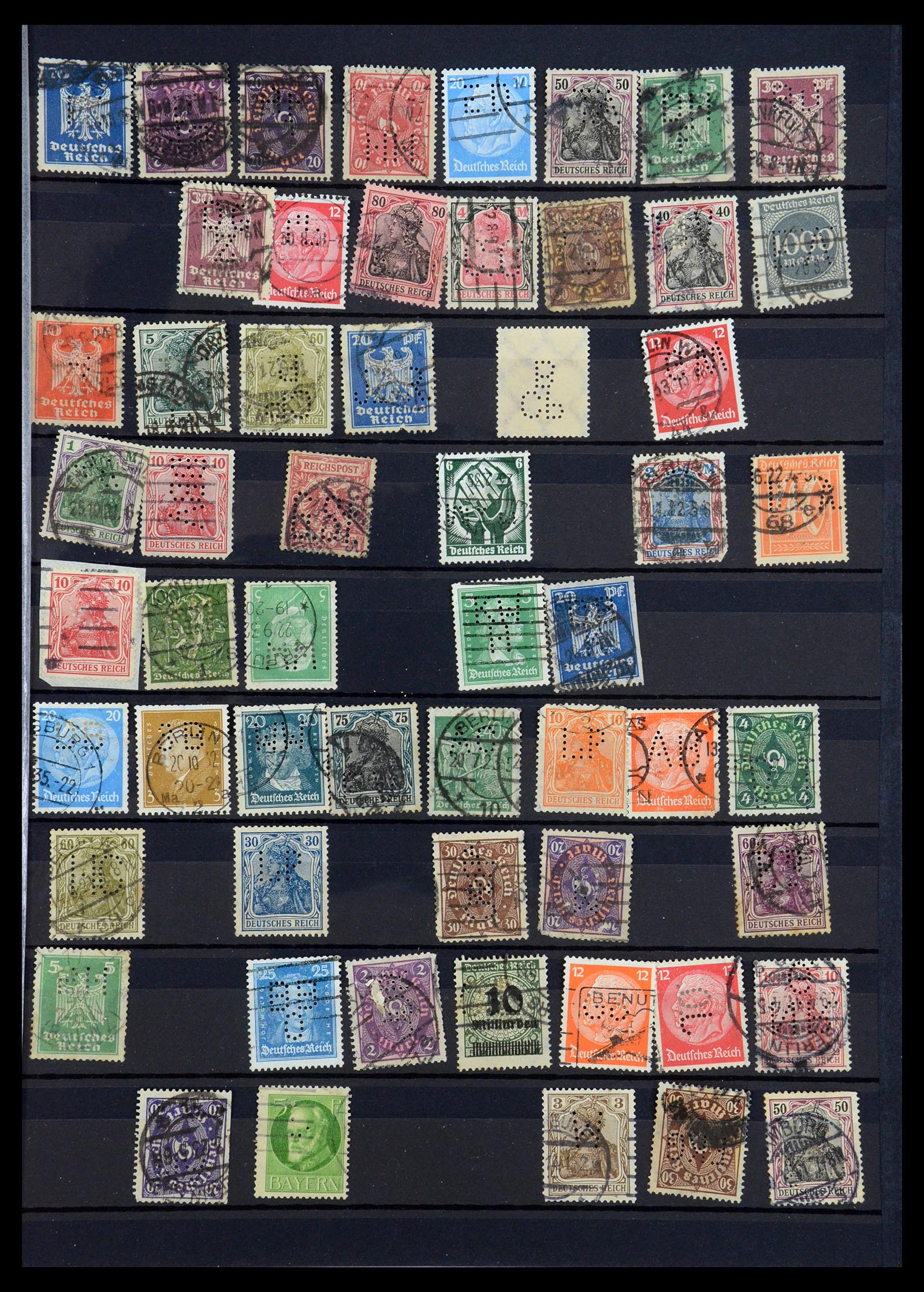 35183 013 - Stamp Collection 35183 German Reich perfins 1880-1945.
