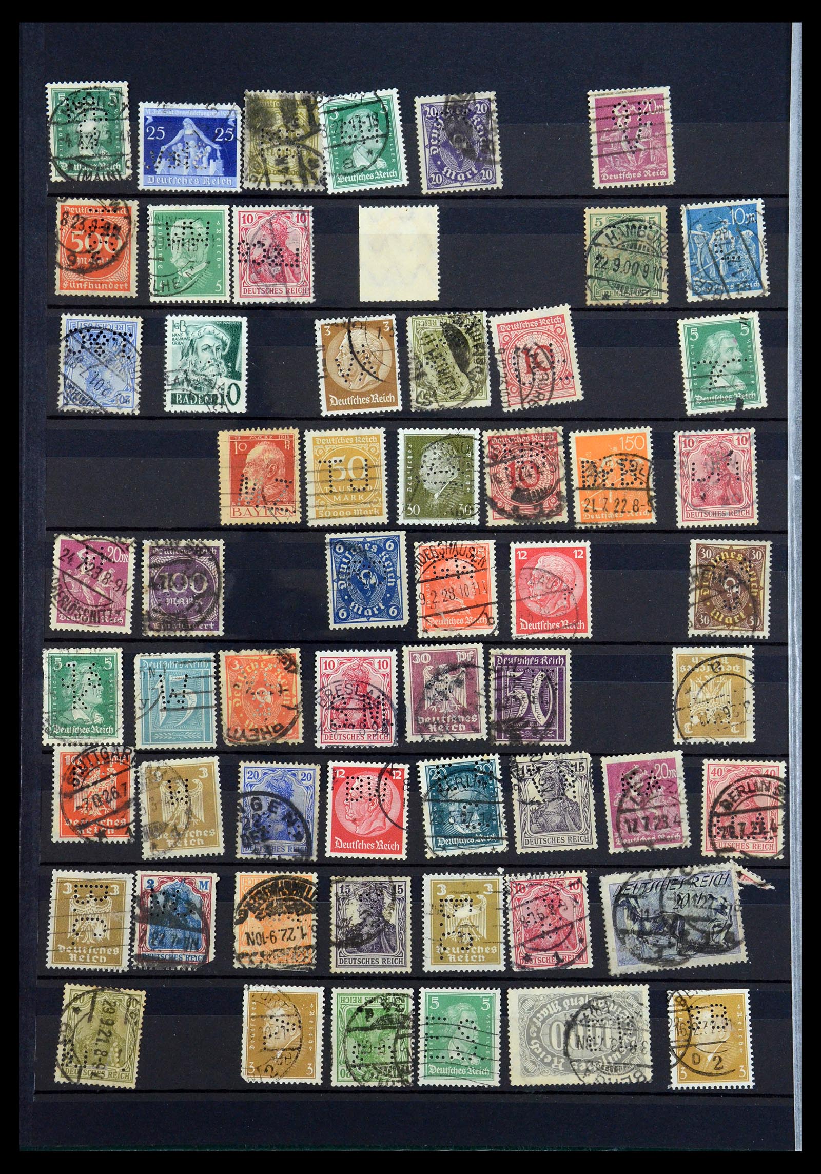 35183 014 - Stamp Collection 35183 German Reich perfins 1880-1945.