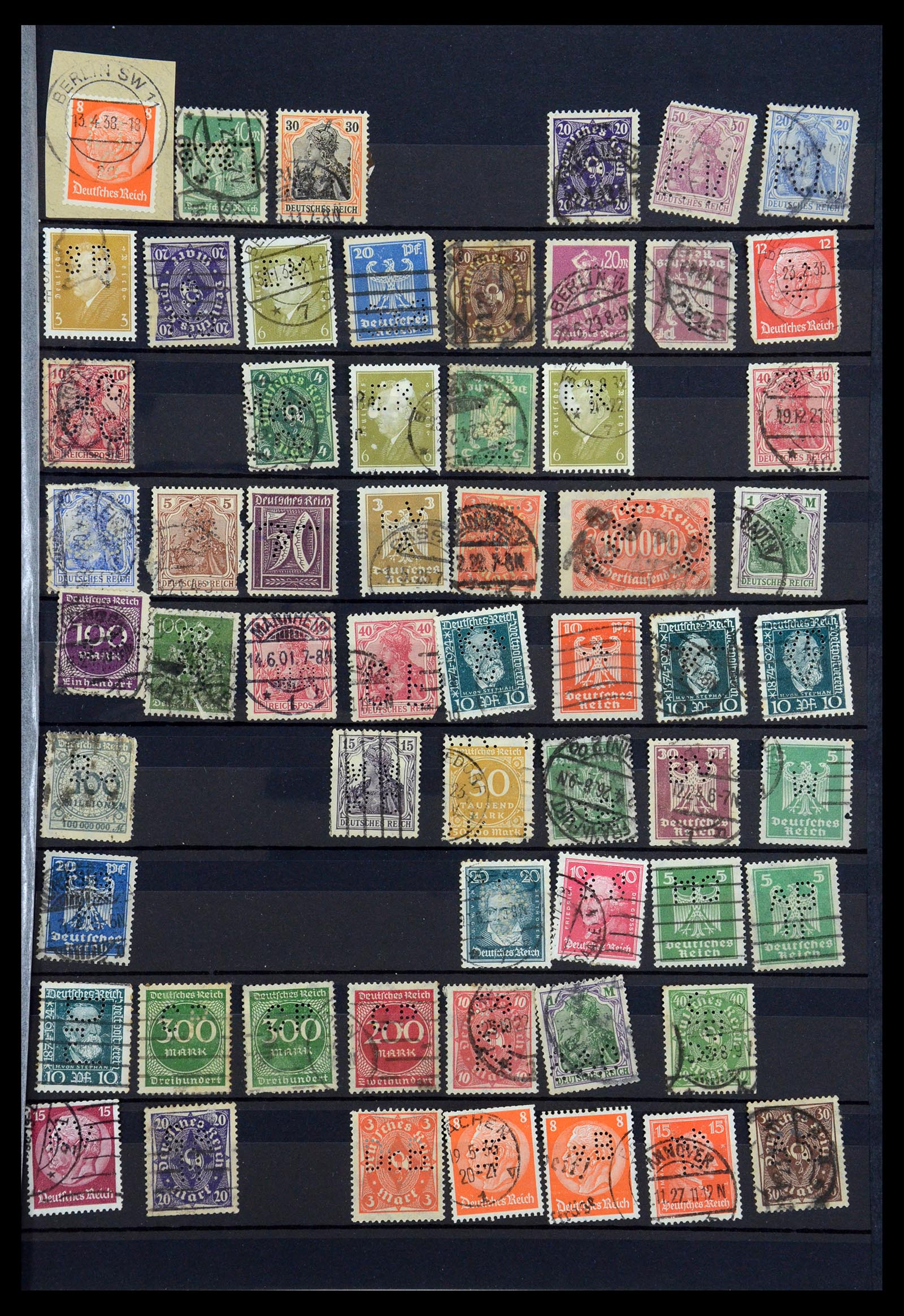 35183 015 - Stamp Collection 35183 German Reich perfins 1880-1945.
