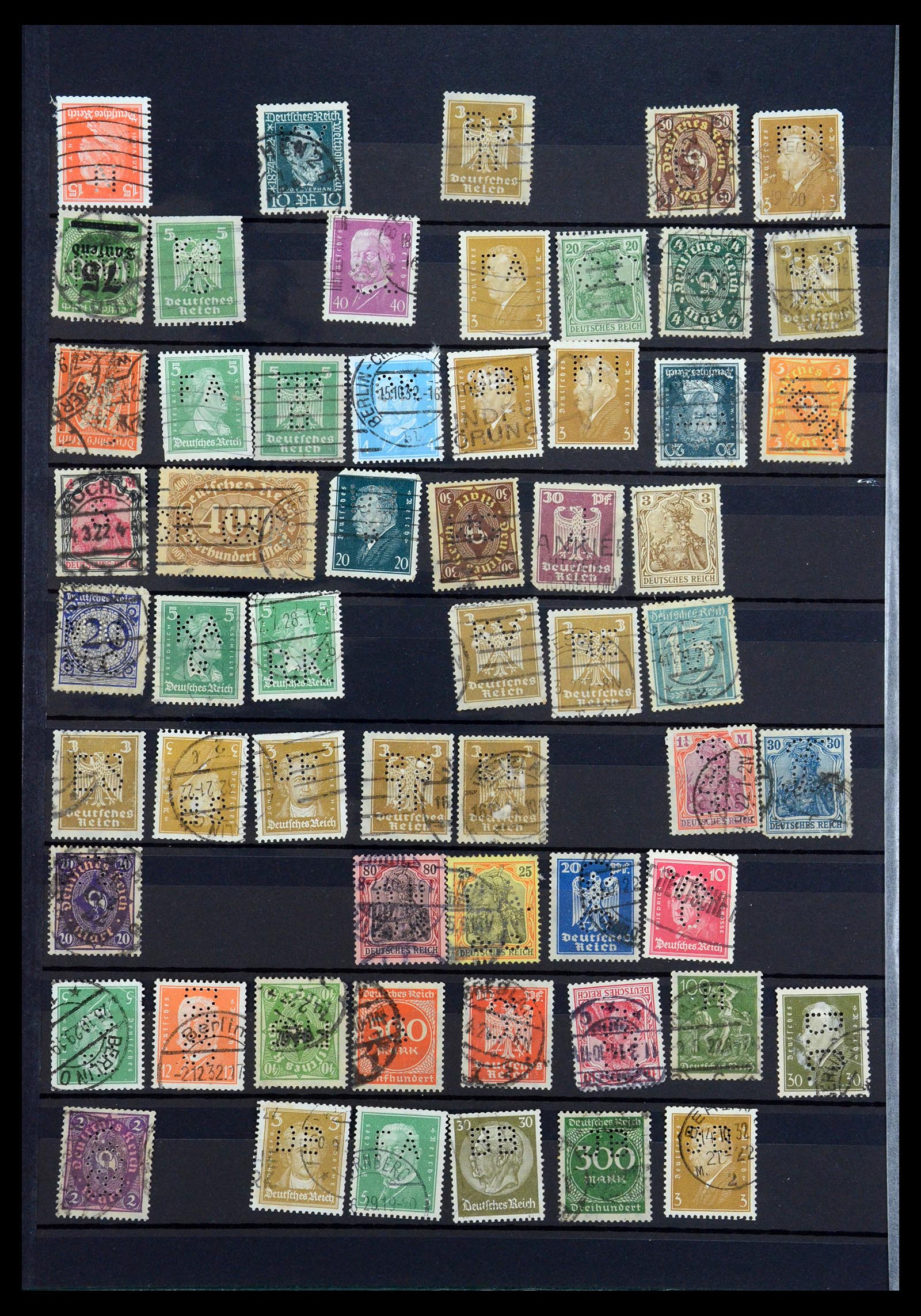 35183 016 - Stamp Collection 35183 German Reich perfins 1880-1945.