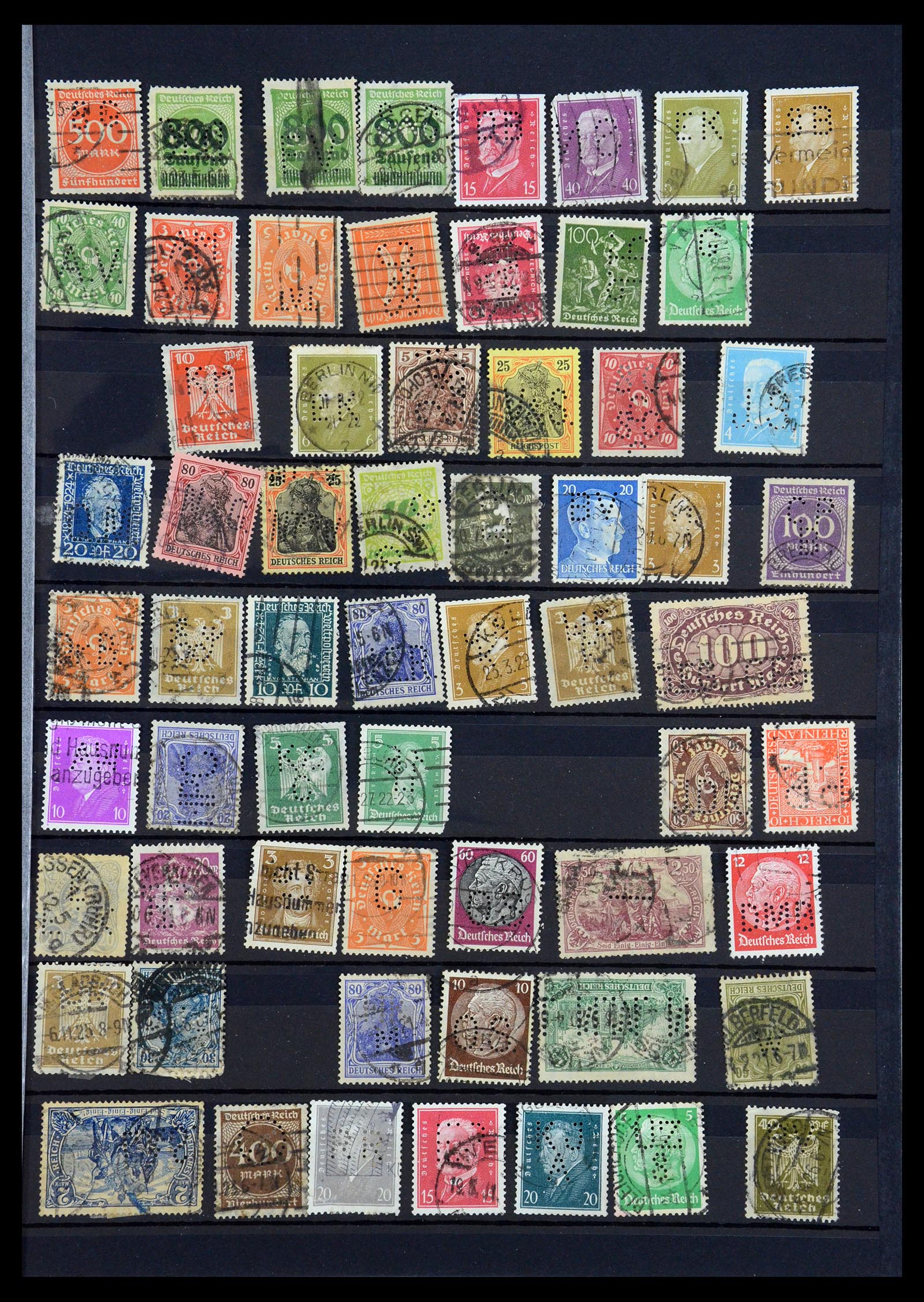 35183 017 - Stamp Collection 35183 German Reich perfins 1880-1945.