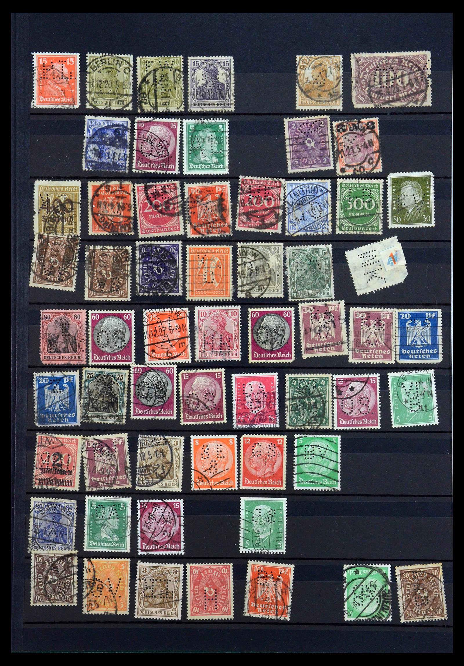 35183 018 - Stamp Collection 35183 German Reich perfins 1880-1945.
