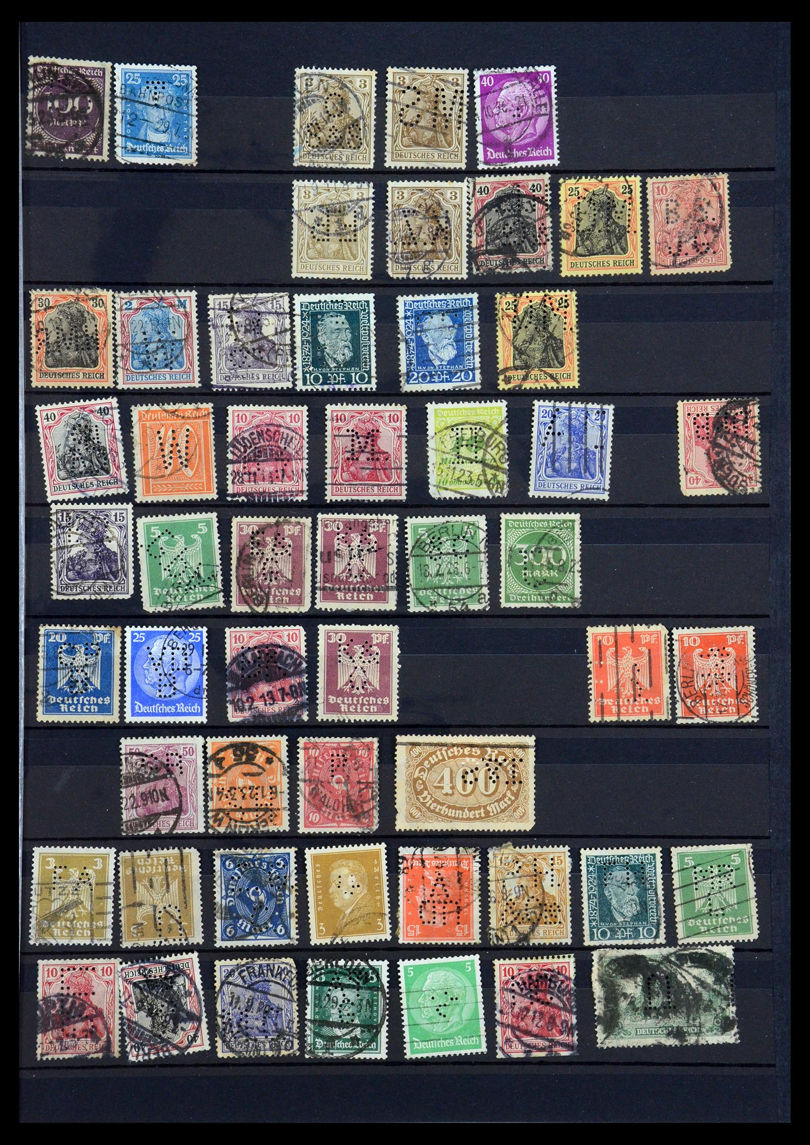 35183 019 - Stamp Collection 35183 German Reich perfins 1880-1945.