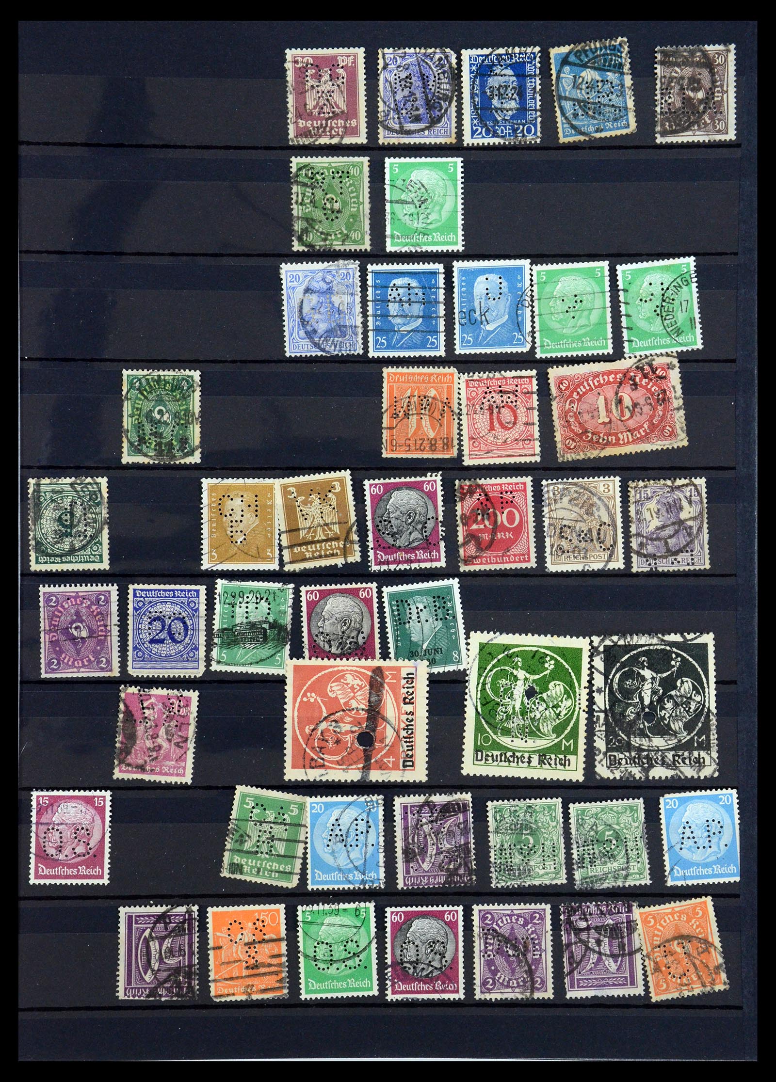 35183 021 - Stamp Collection 35183 German Reich perfins 1880-1945.