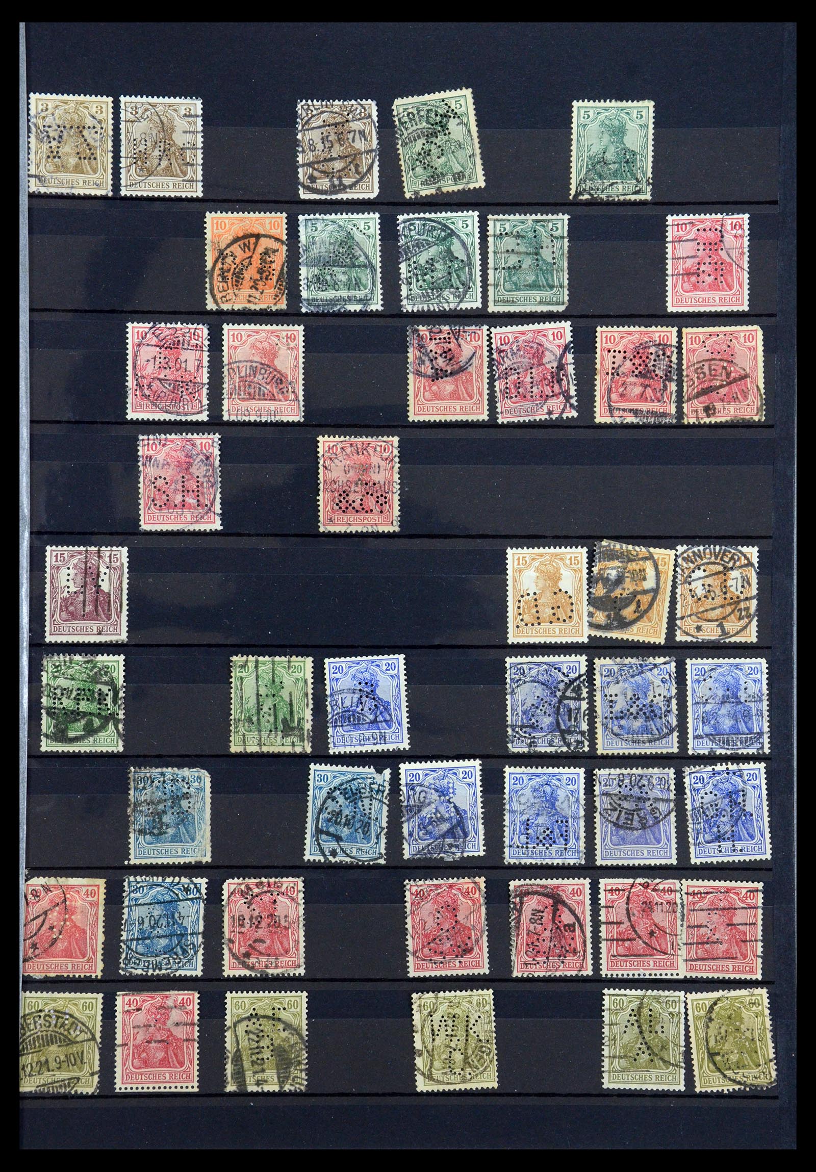 35183 023 - Stamp Collection 35183 German Reich perfins 1880-1945.