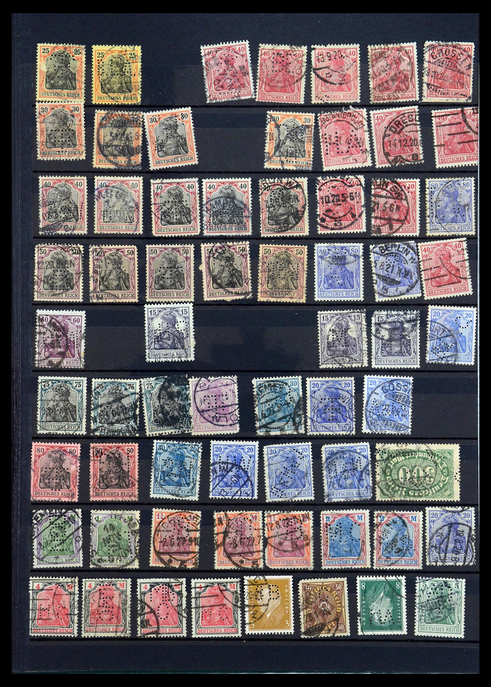 35183 024 - Stamp Collection 35183 German Reich perfins 1880-1945.