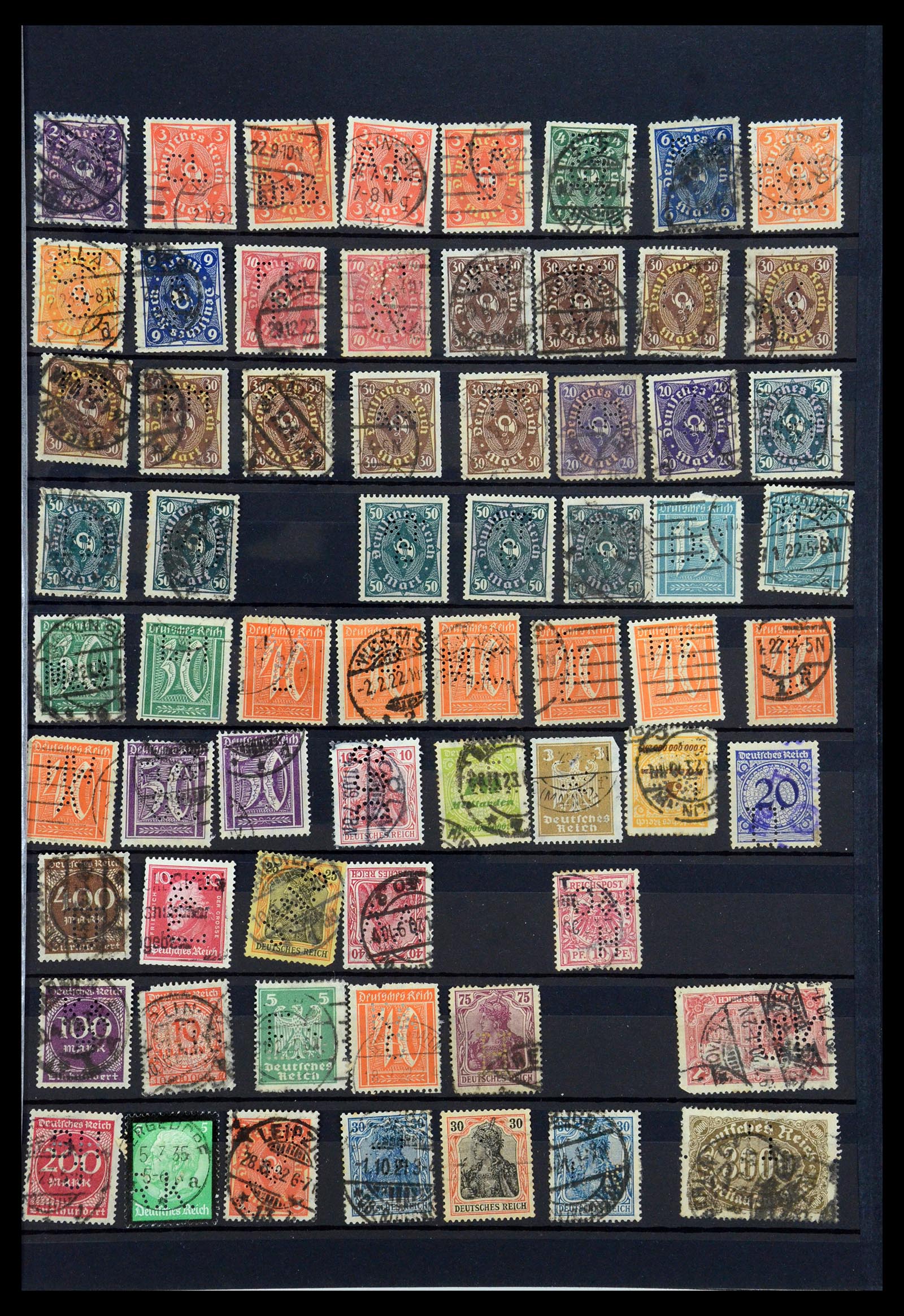 35183 025 - Stamp Collection 35183 German Reich perfins 1880-1945.