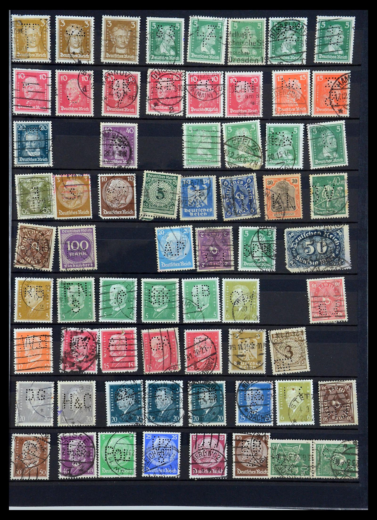 35183 027 - Stamp Collection 35183 German Reich perfins 1880-1945.