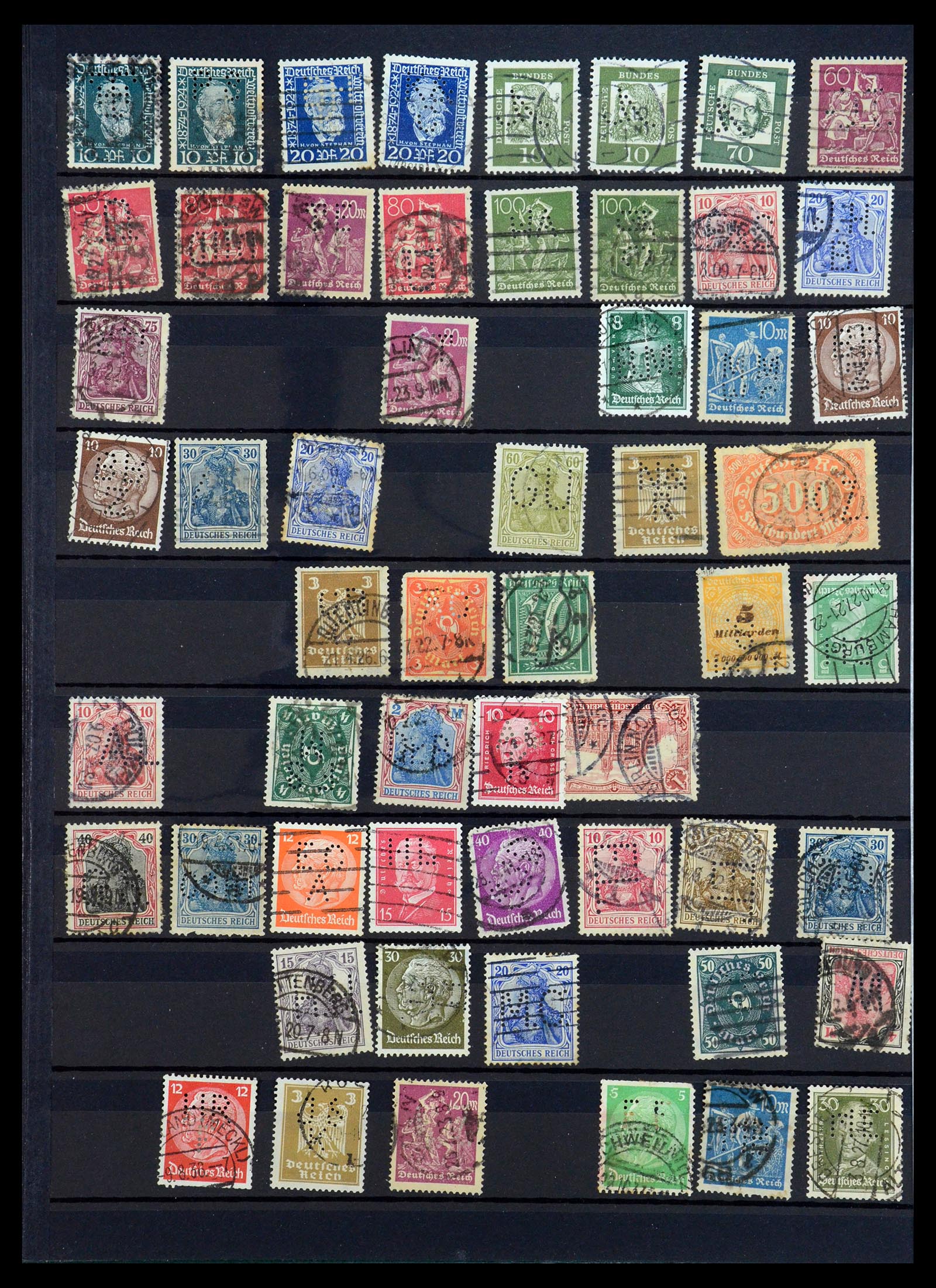 35183 028 - Stamp Collection 35183 German Reich perfins 1880-1945.
