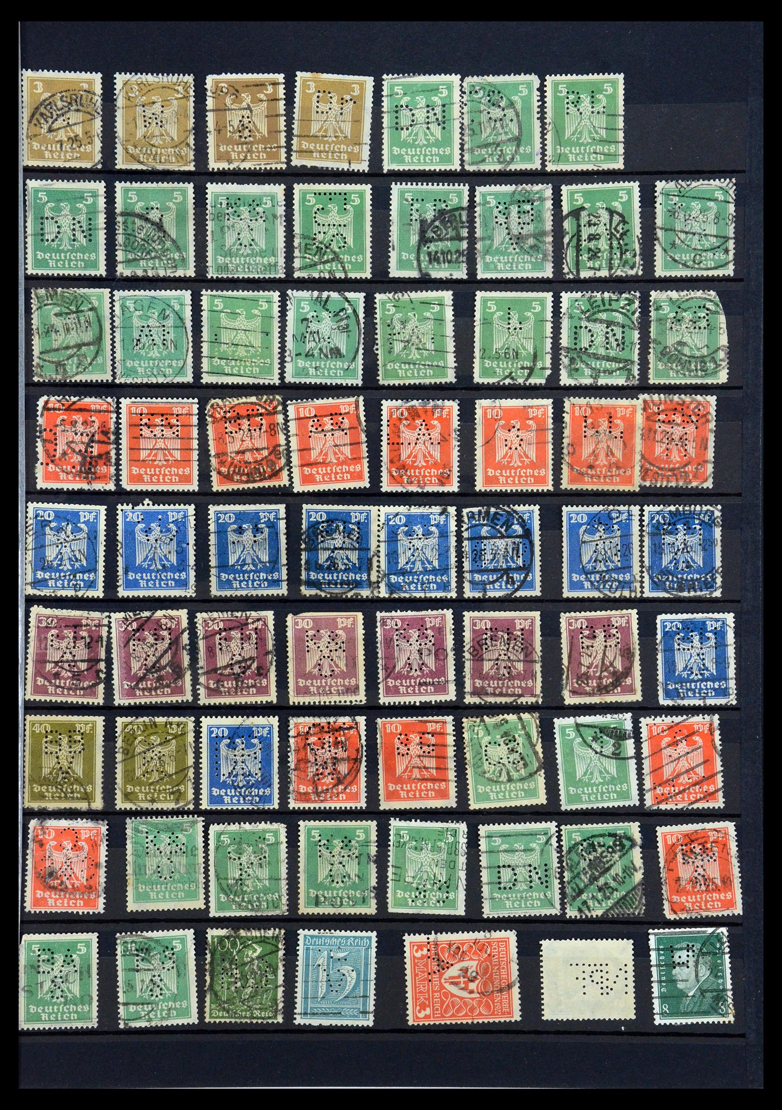 35183 029 - Stamp Collection 35183 German Reich perfins 1880-1945.