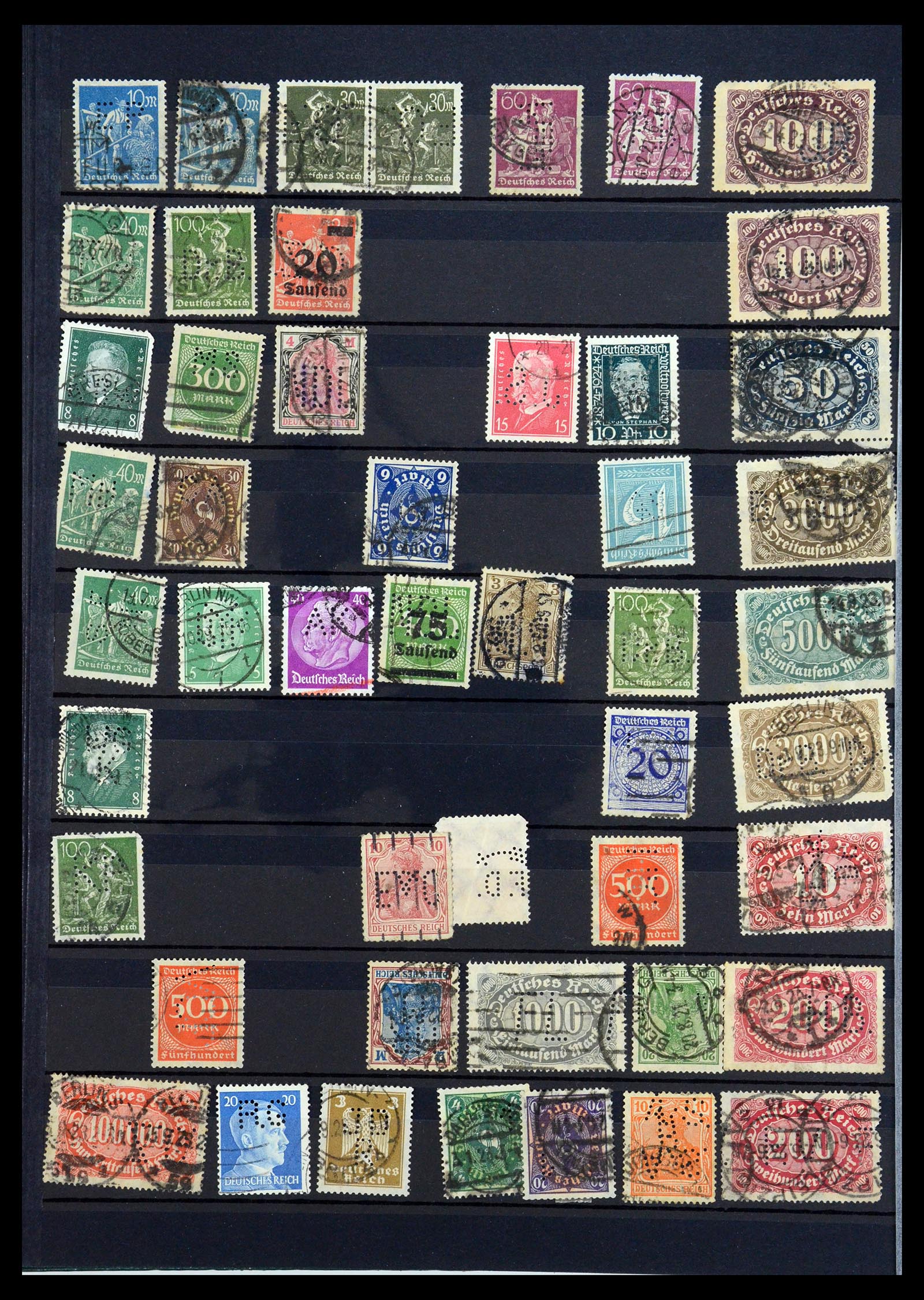 35183 030 - Stamp Collection 35183 German Reich perfins 1880-1945.