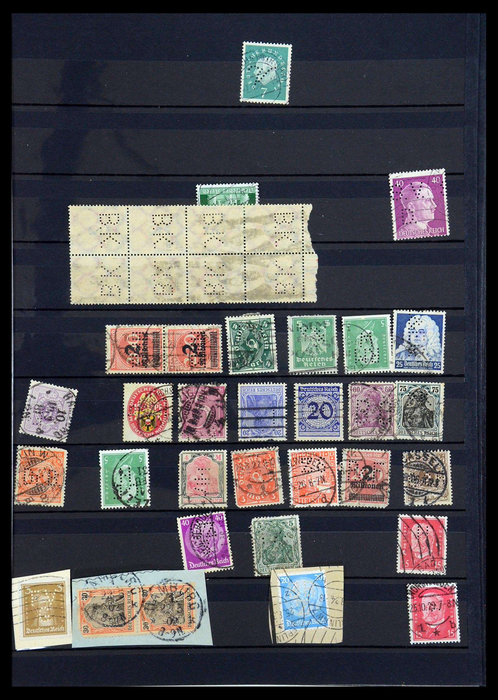 35183 031 - Stamp Collection 35183 German Reich perfins 1880-1945.