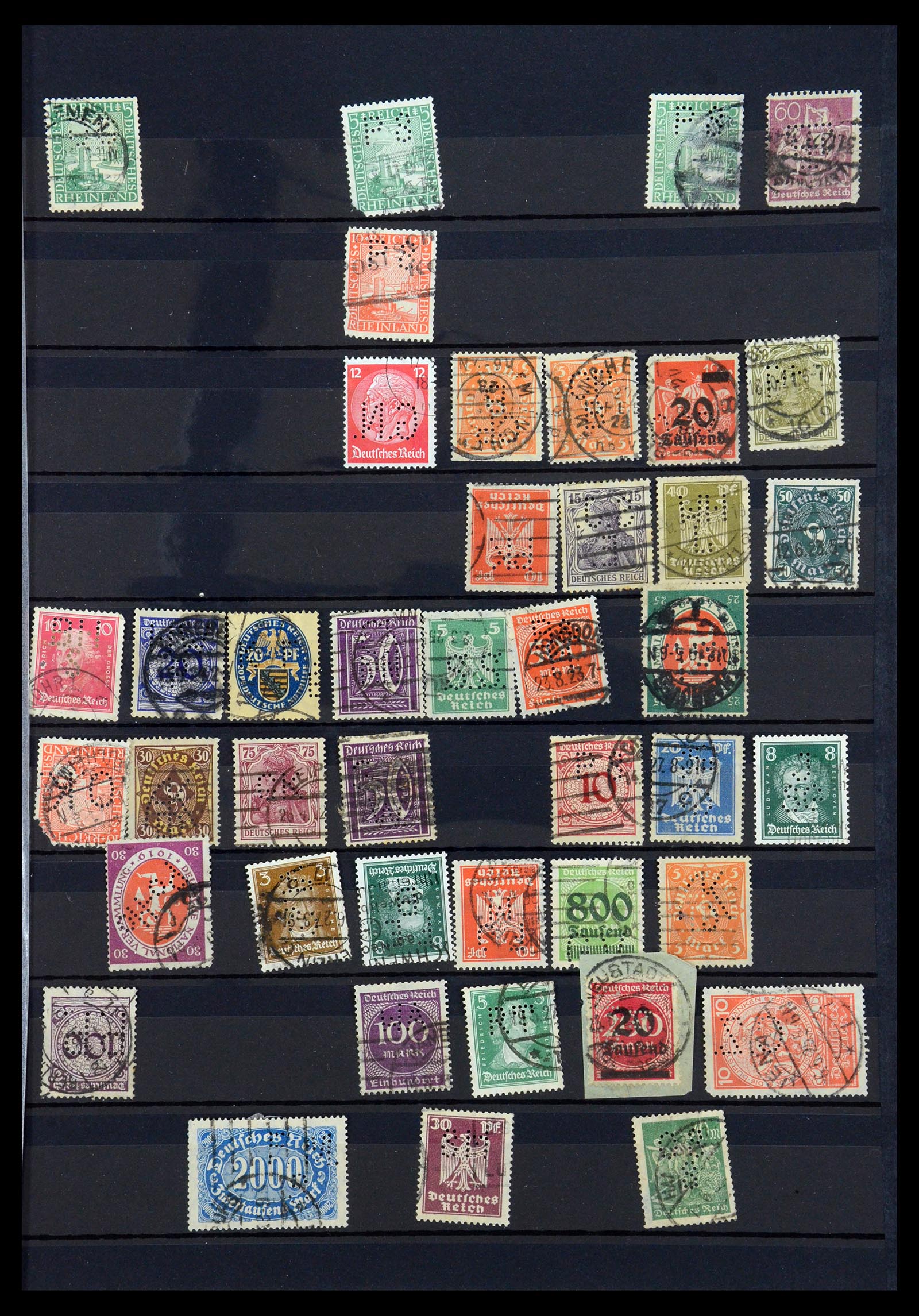 35183 033 - Stamp Collection 35183 German Reich perfins 1880-1945.