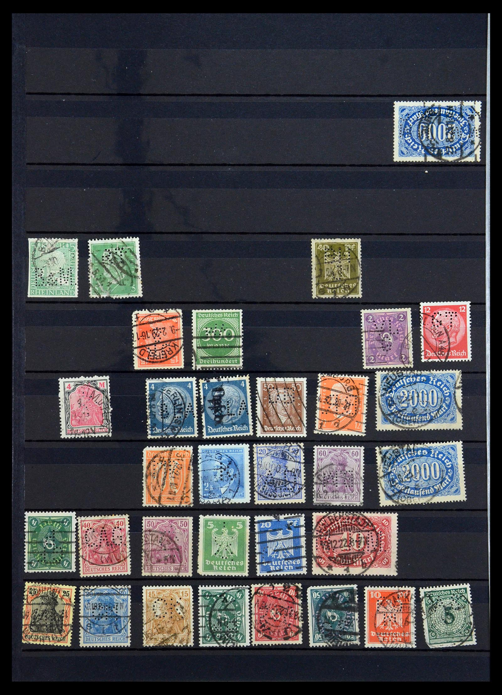 35183 034 - Stamp Collection 35183 German Reich perfins 1880-1945.