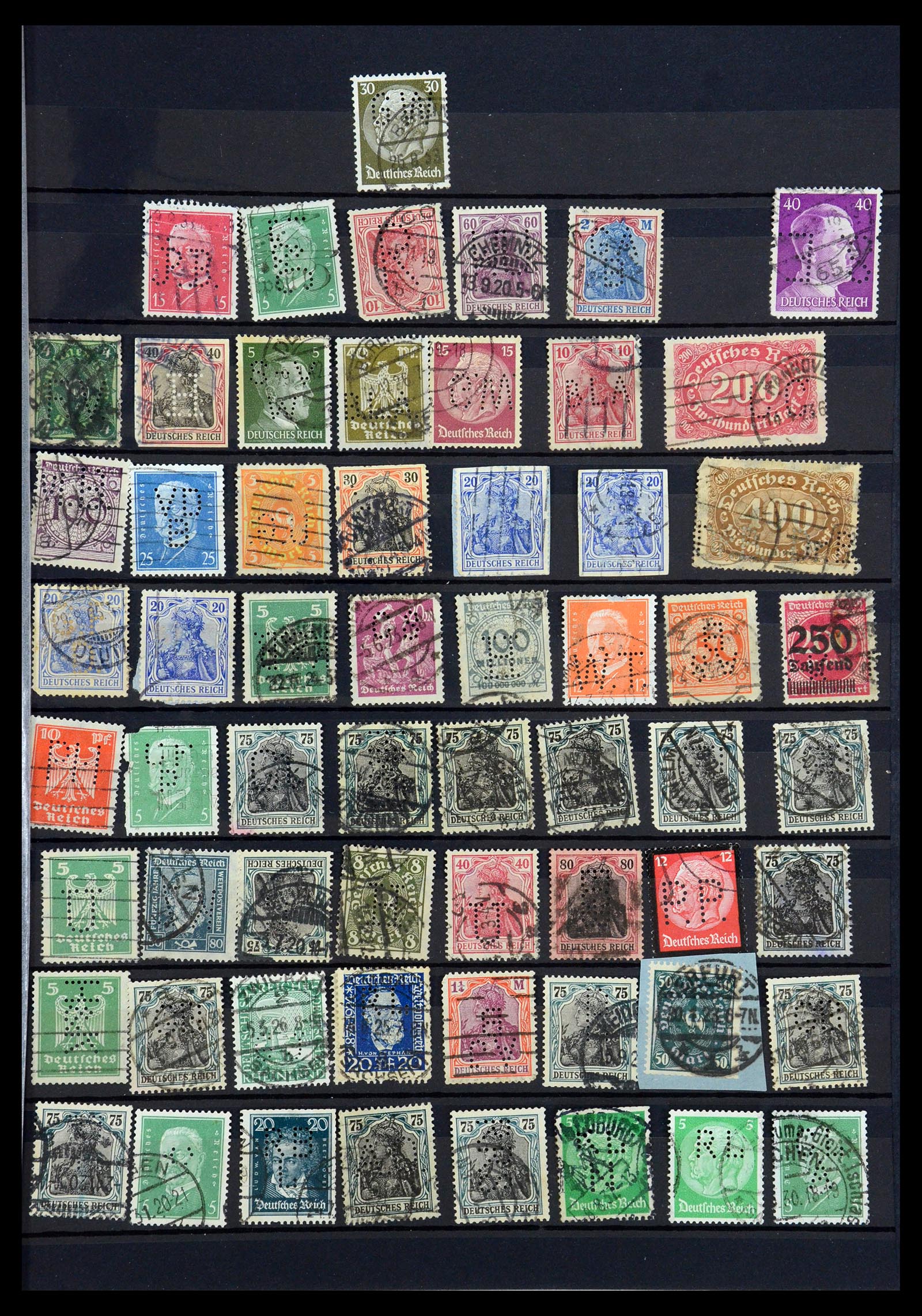 35183 037 - Stamp Collection 35183 German Reich perfins 1880-1945.