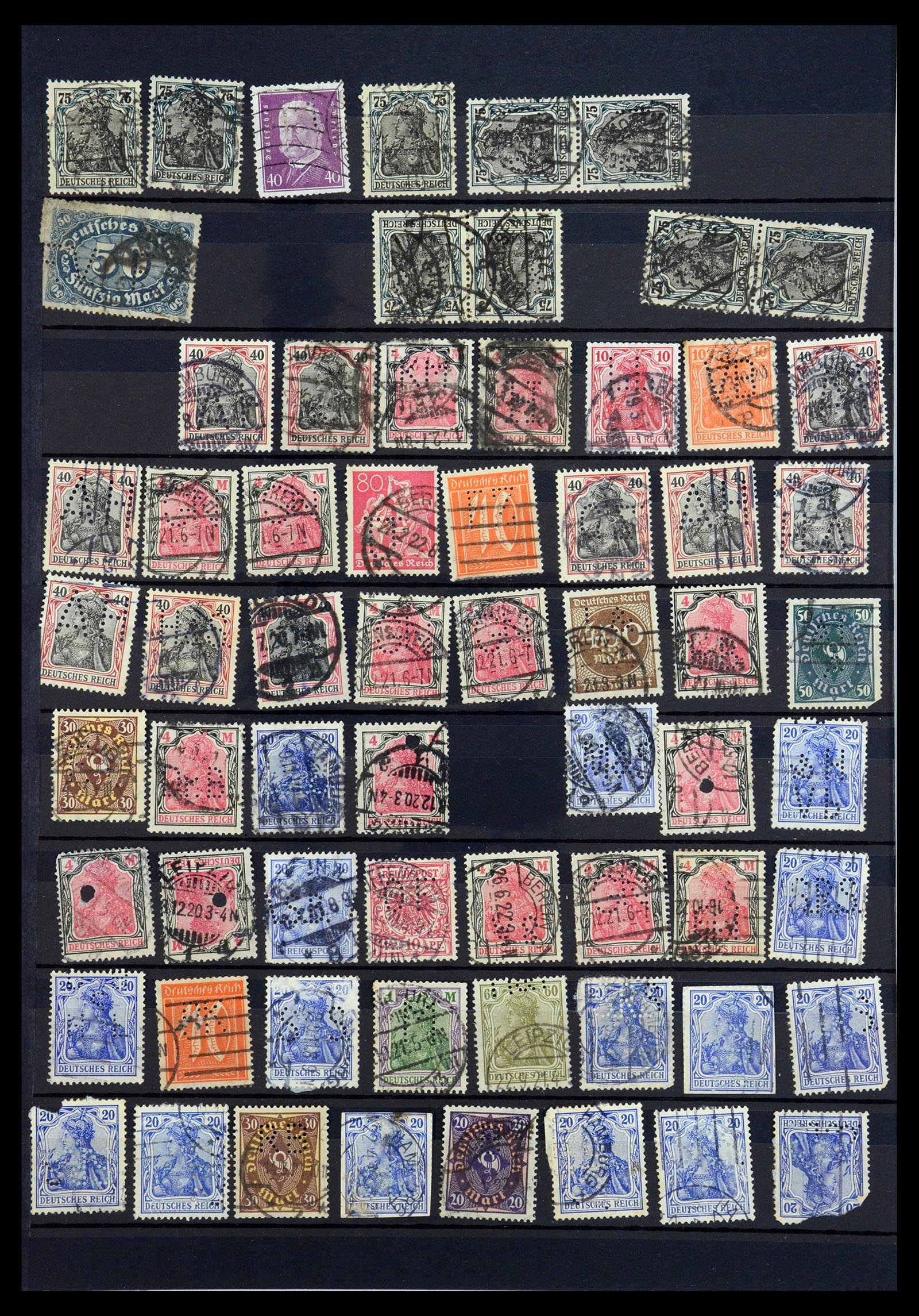 35183 038 - Stamp Collection 35183 German Reich perfins 1880-1945.