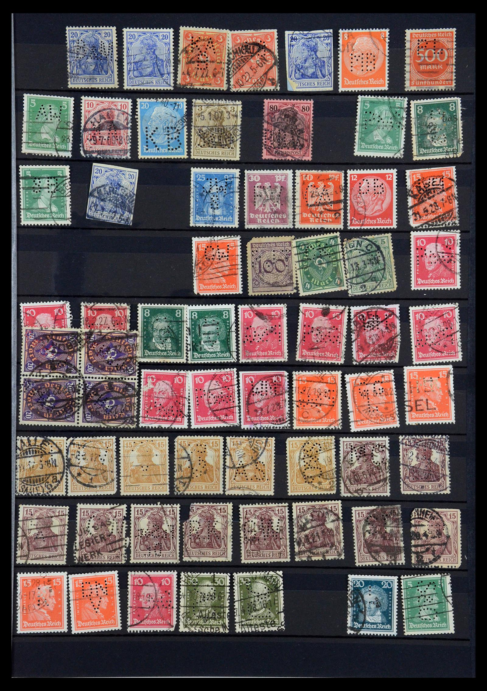 35183 039 - Stamp Collection 35183 German Reich perfins 1880-1945.