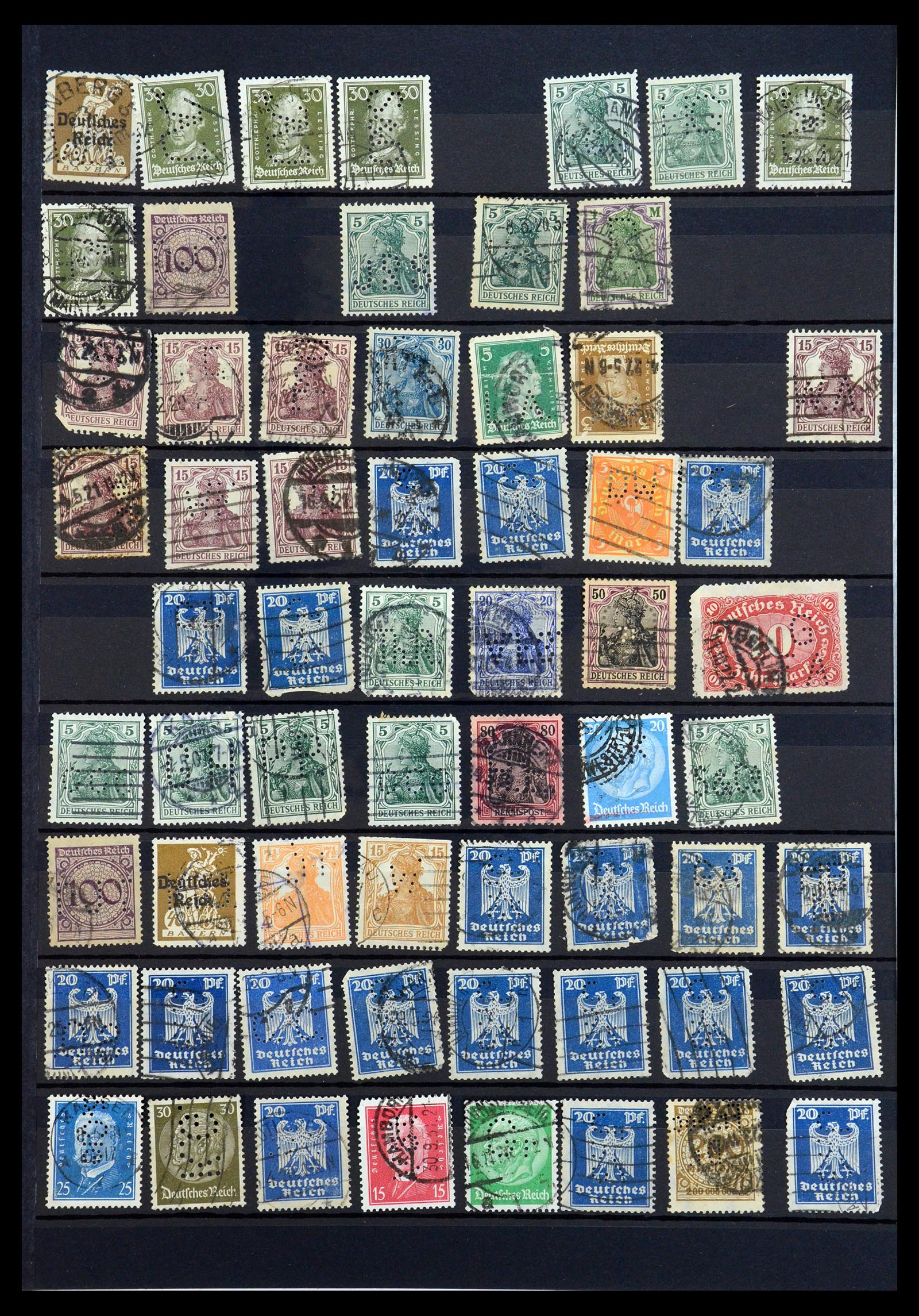 35183 040 - Stamp Collection 35183 German Reich perfins 1880-1945.