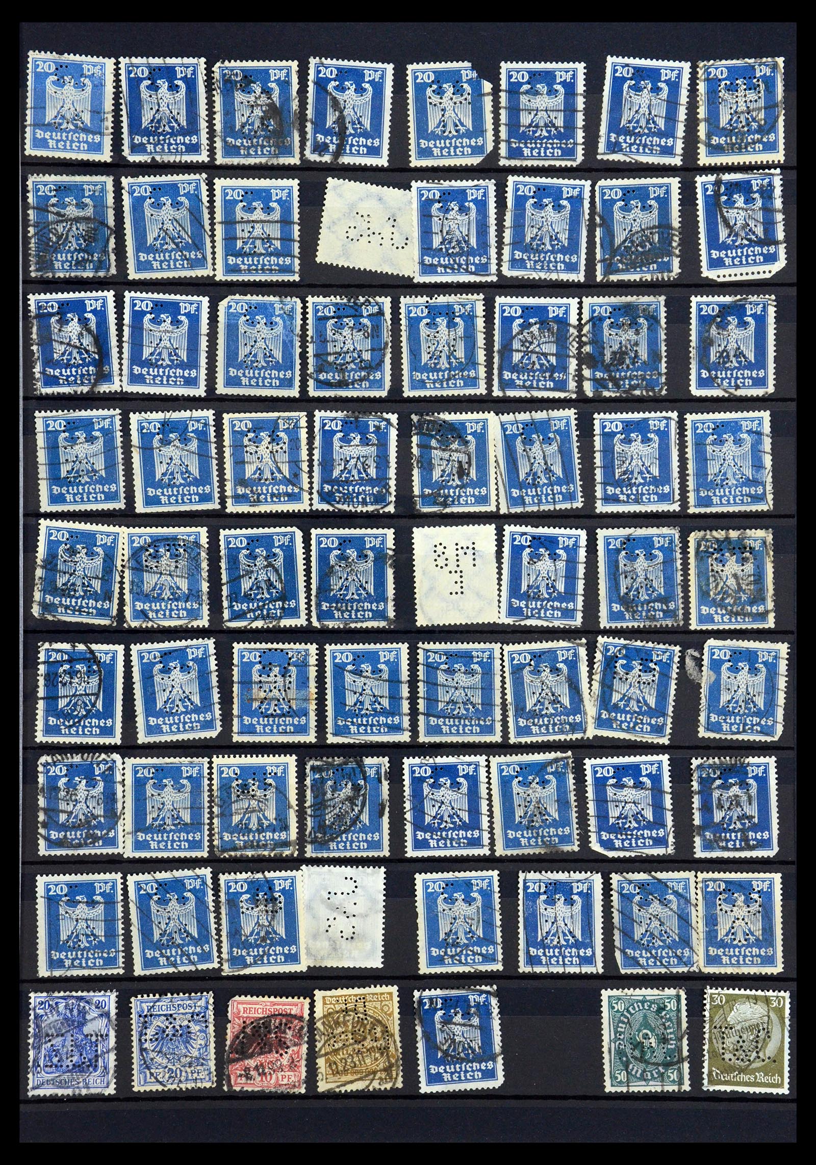 35183 041 - Stamp Collection 35183 German Reich perfins 1880-1945.