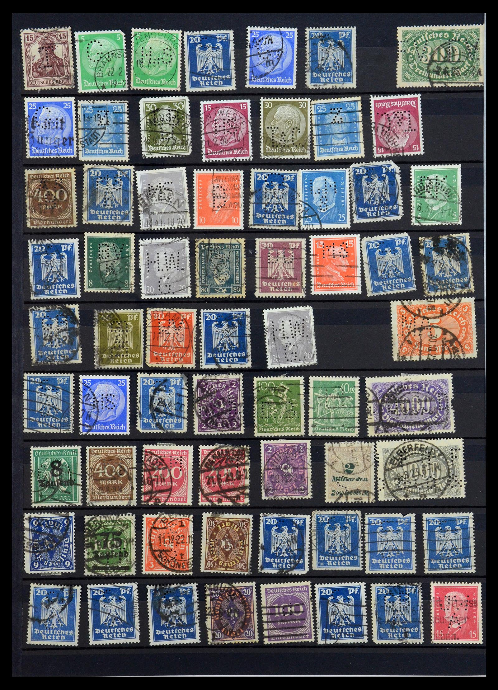 35183 042 - Stamp Collection 35183 German Reich perfins 1880-1945.