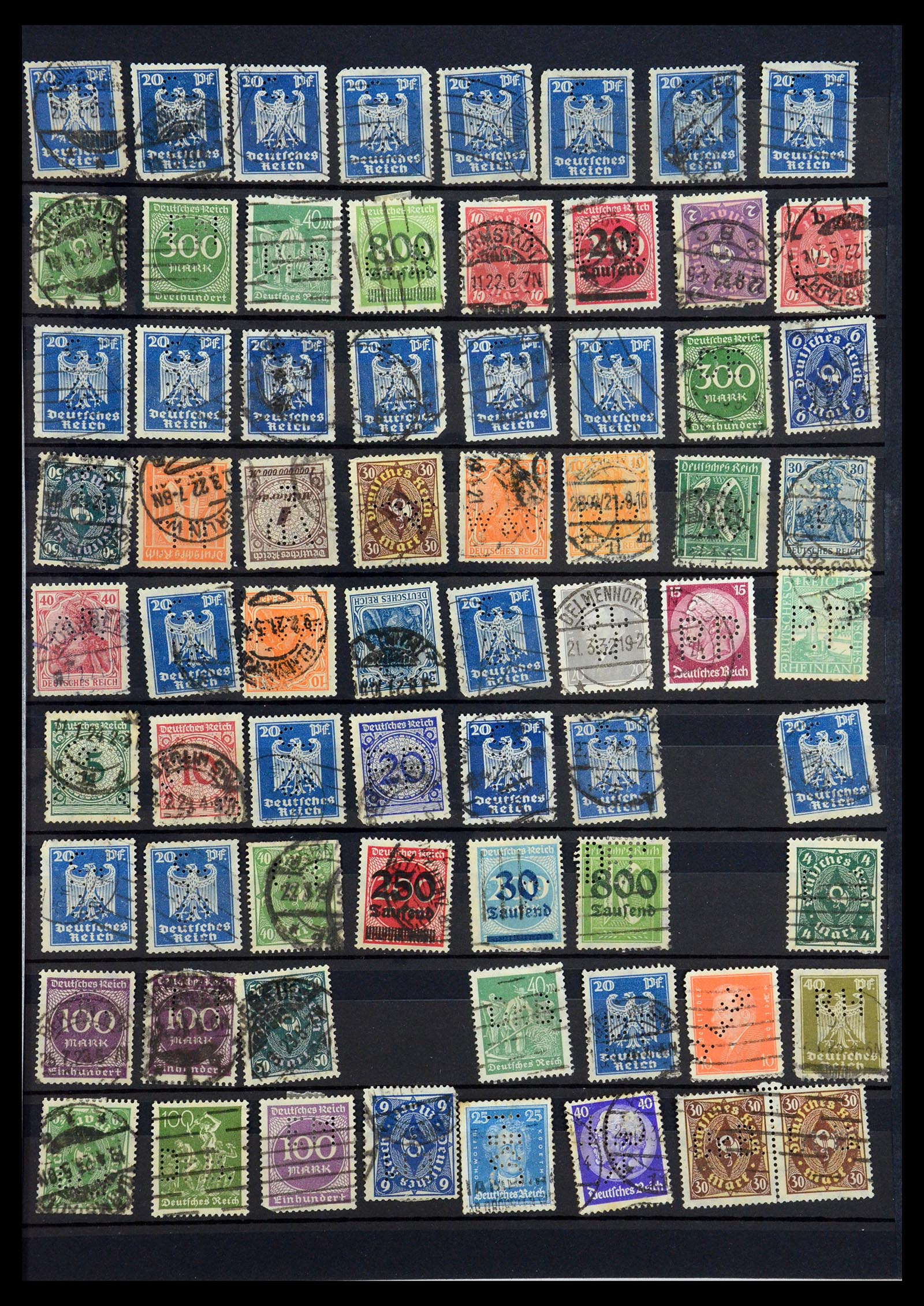 35183 043 - Stamp Collection 35183 German Reich perfins 1880-1945.