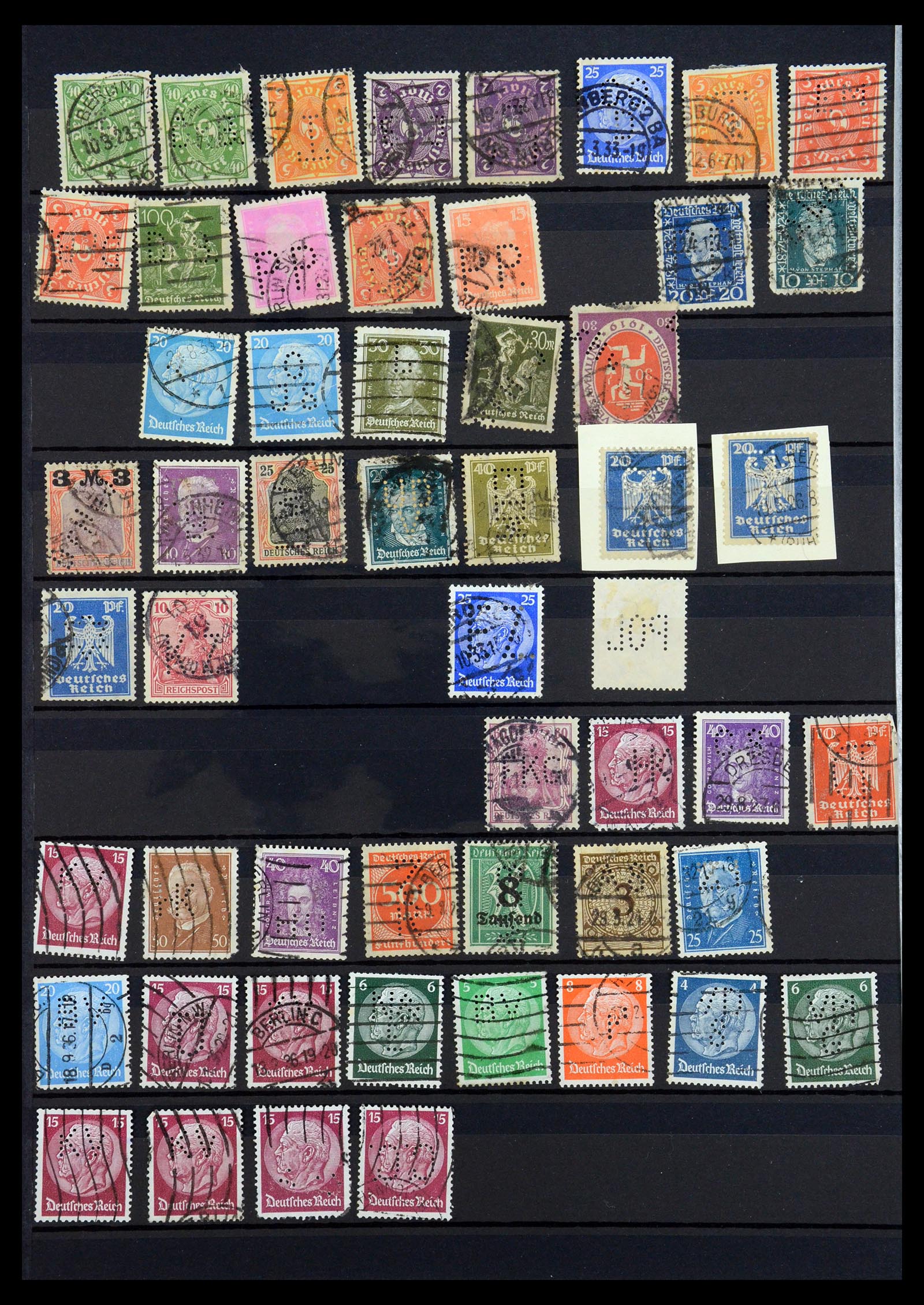 35183 044 - Stamp Collection 35183 German Reich perfins 1880-1945.