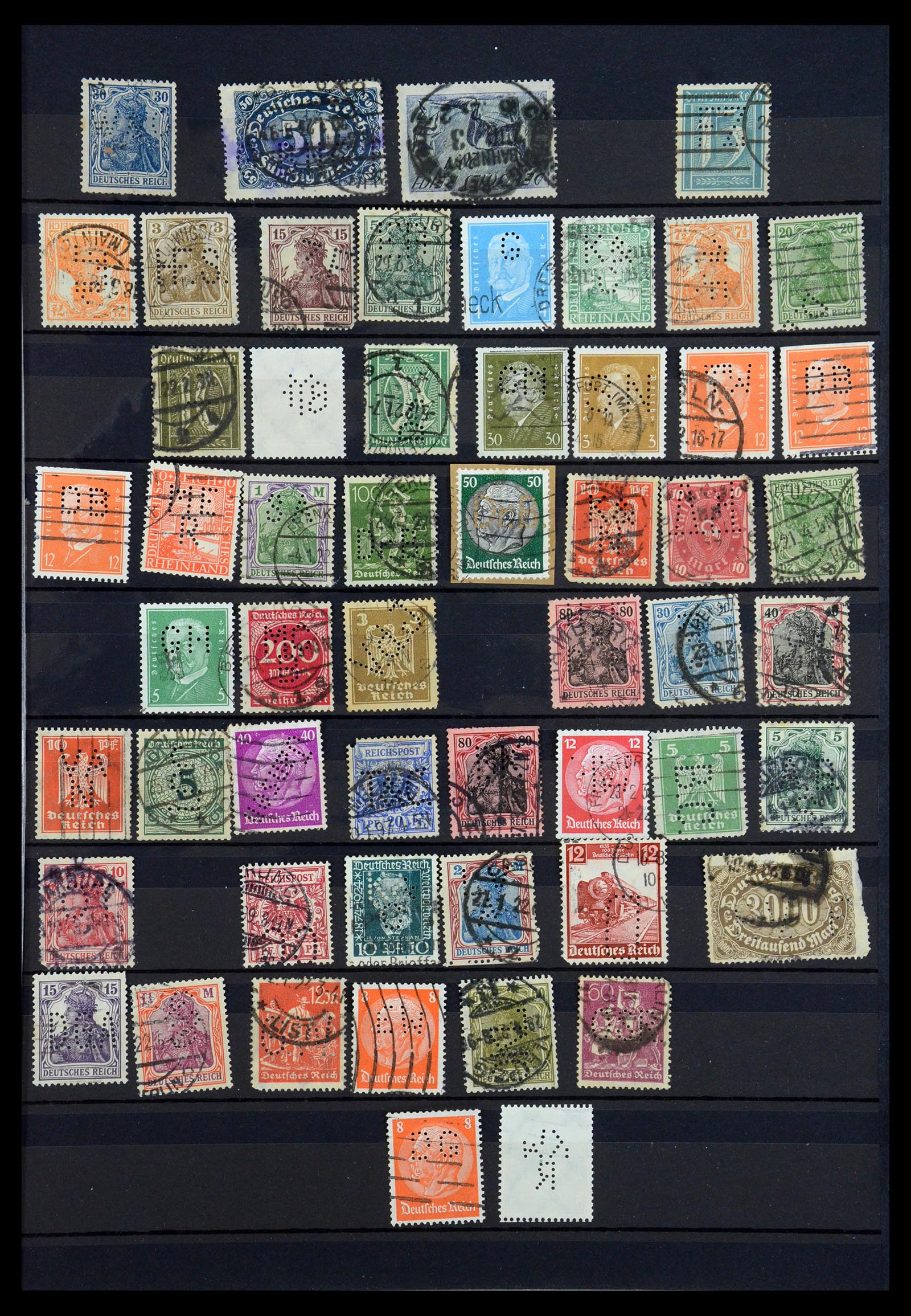 35183 047 - Stamp Collection 35183 German Reich perfins 1880-1945.