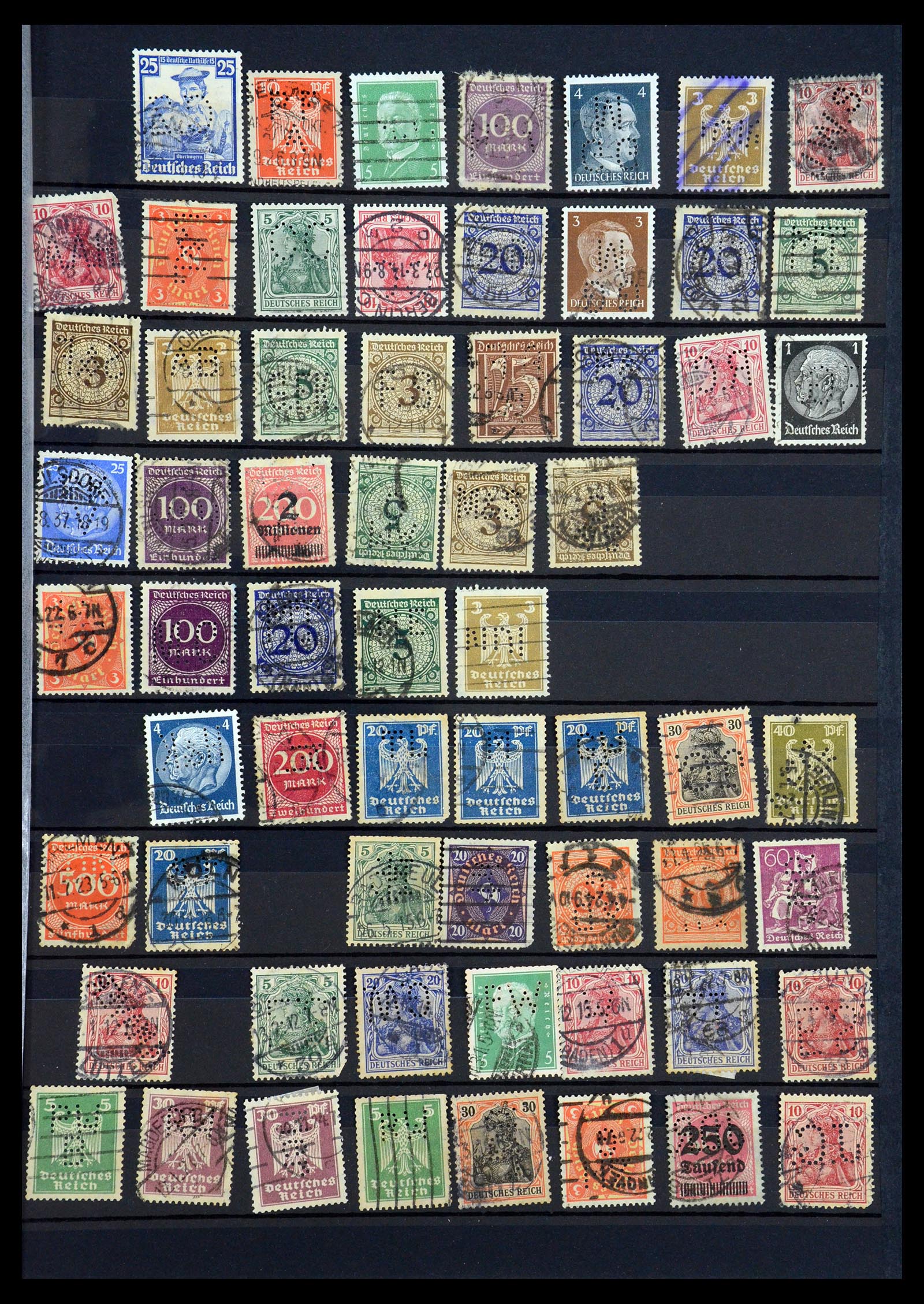 35183 049 - Stamp Collection 35183 German Reich perfins 1880-1945.