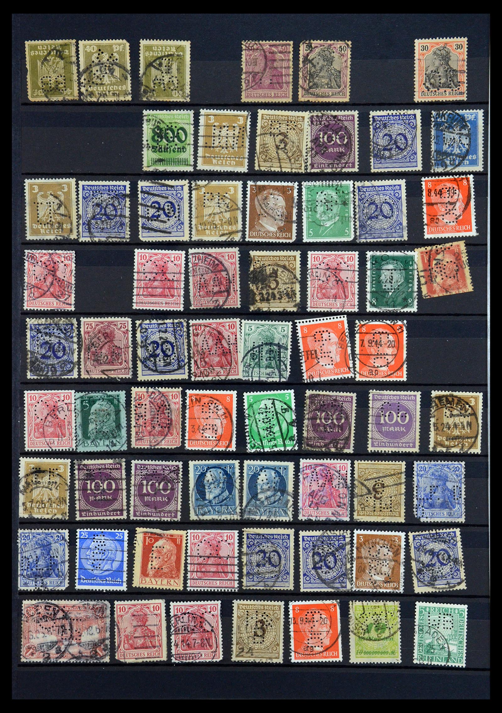35183 050 - Stamp Collection 35183 German Reich perfins 1880-1945.