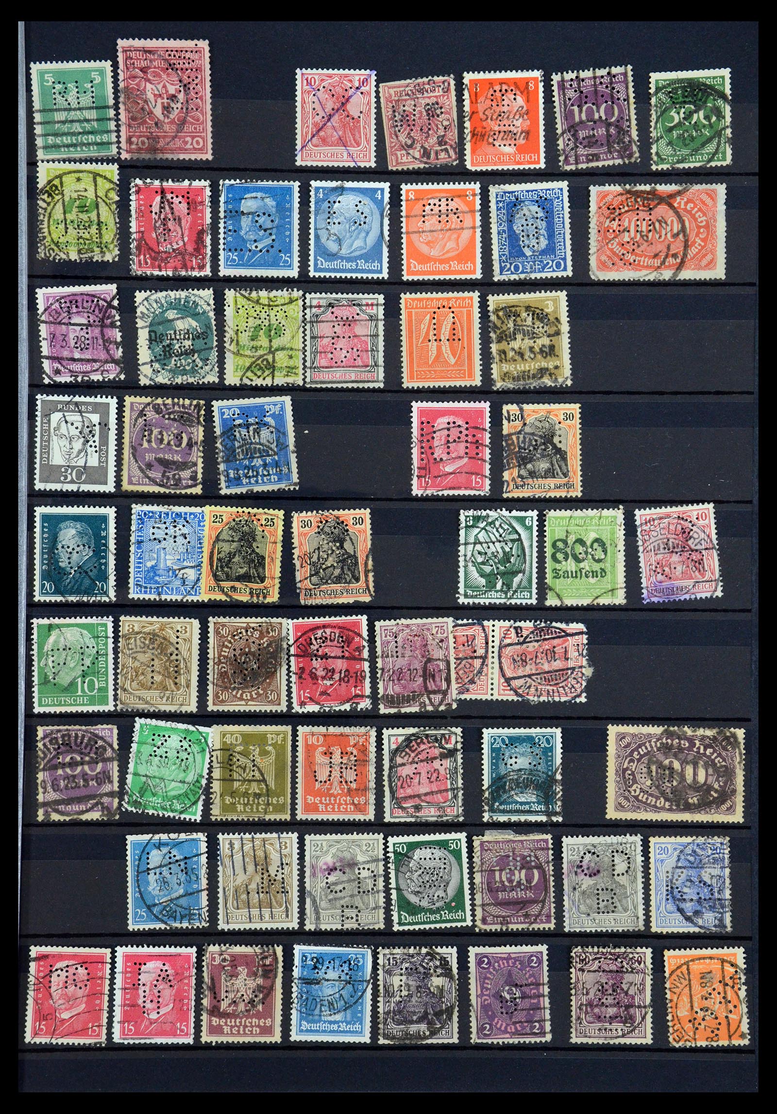 35183 051 - Stamp Collection 35183 German Reich perfins 1880-1945.