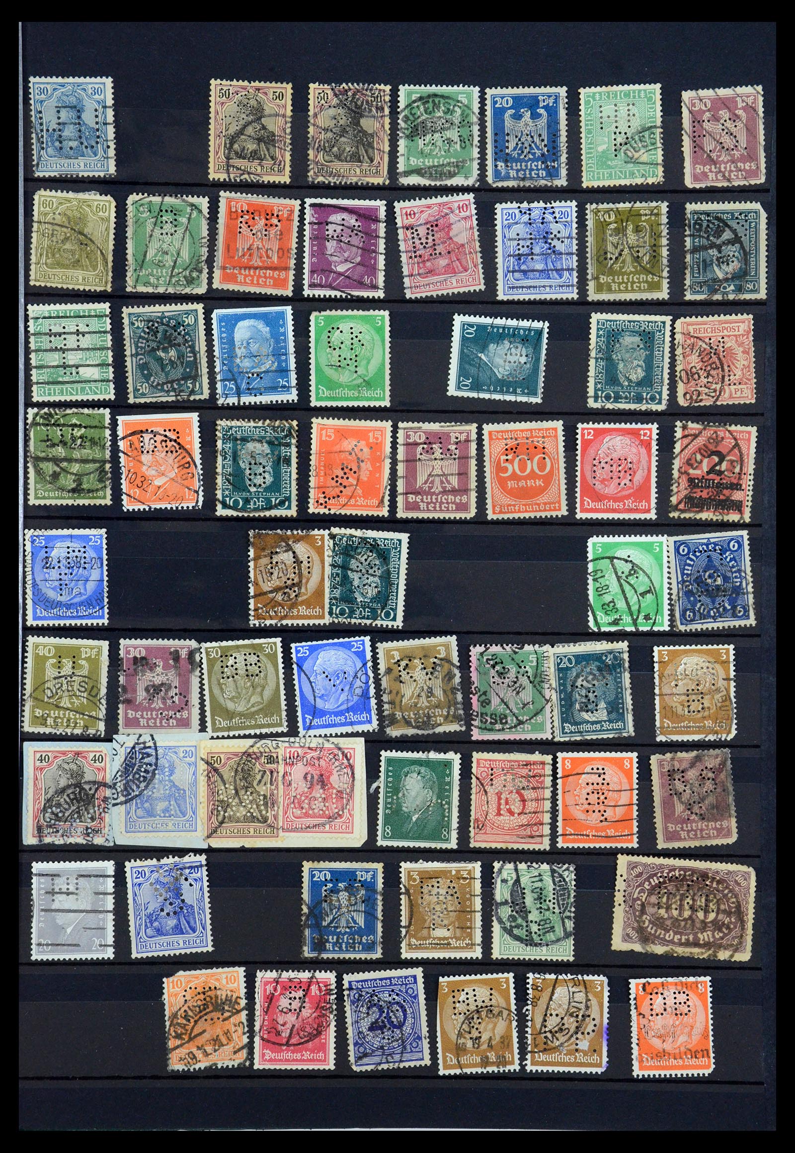 35183 053 - Stamp Collection 35183 German Reich perfins 1880-1945.