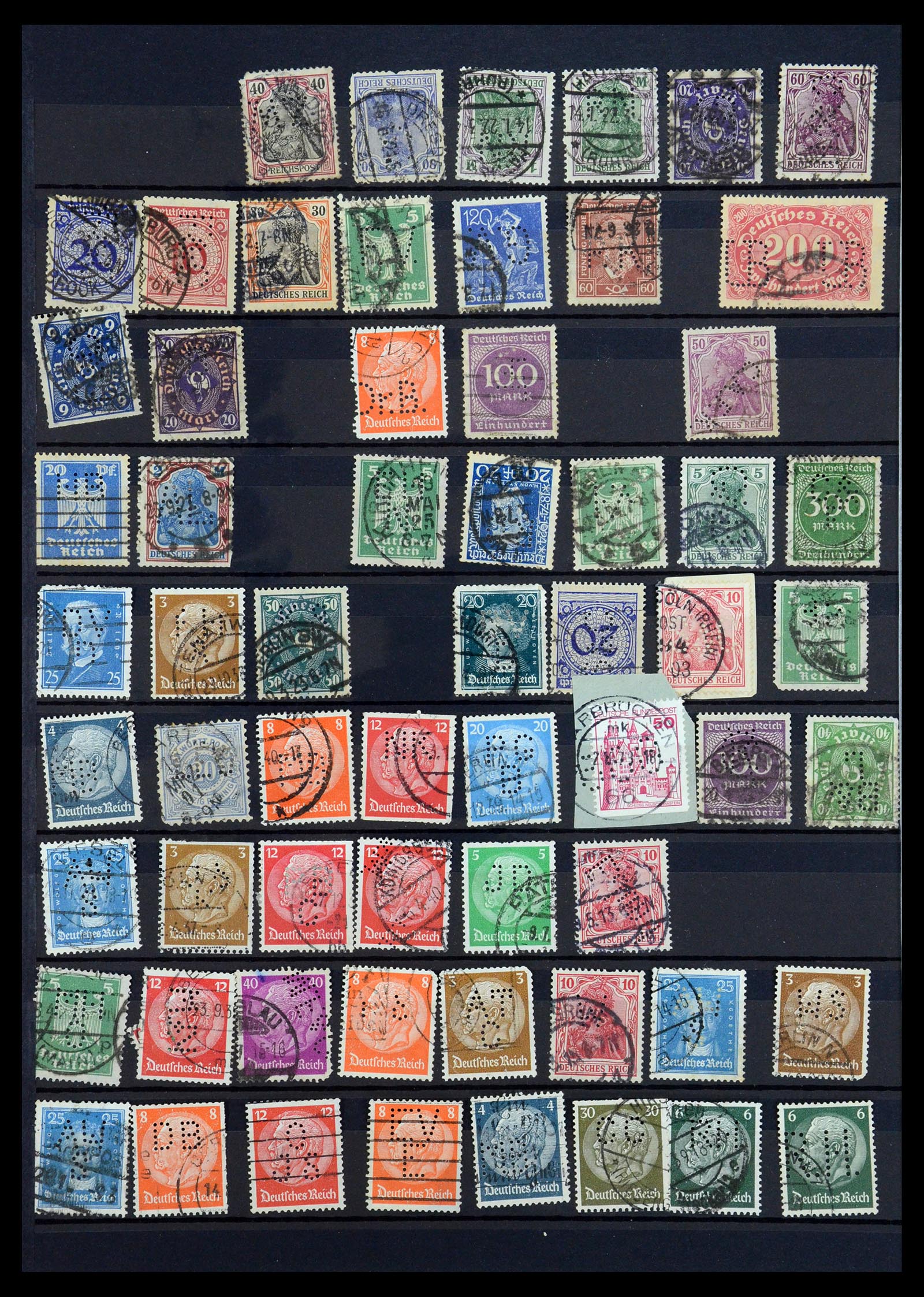 35183 054 - Stamp Collection 35183 German Reich perfins 1880-1945.