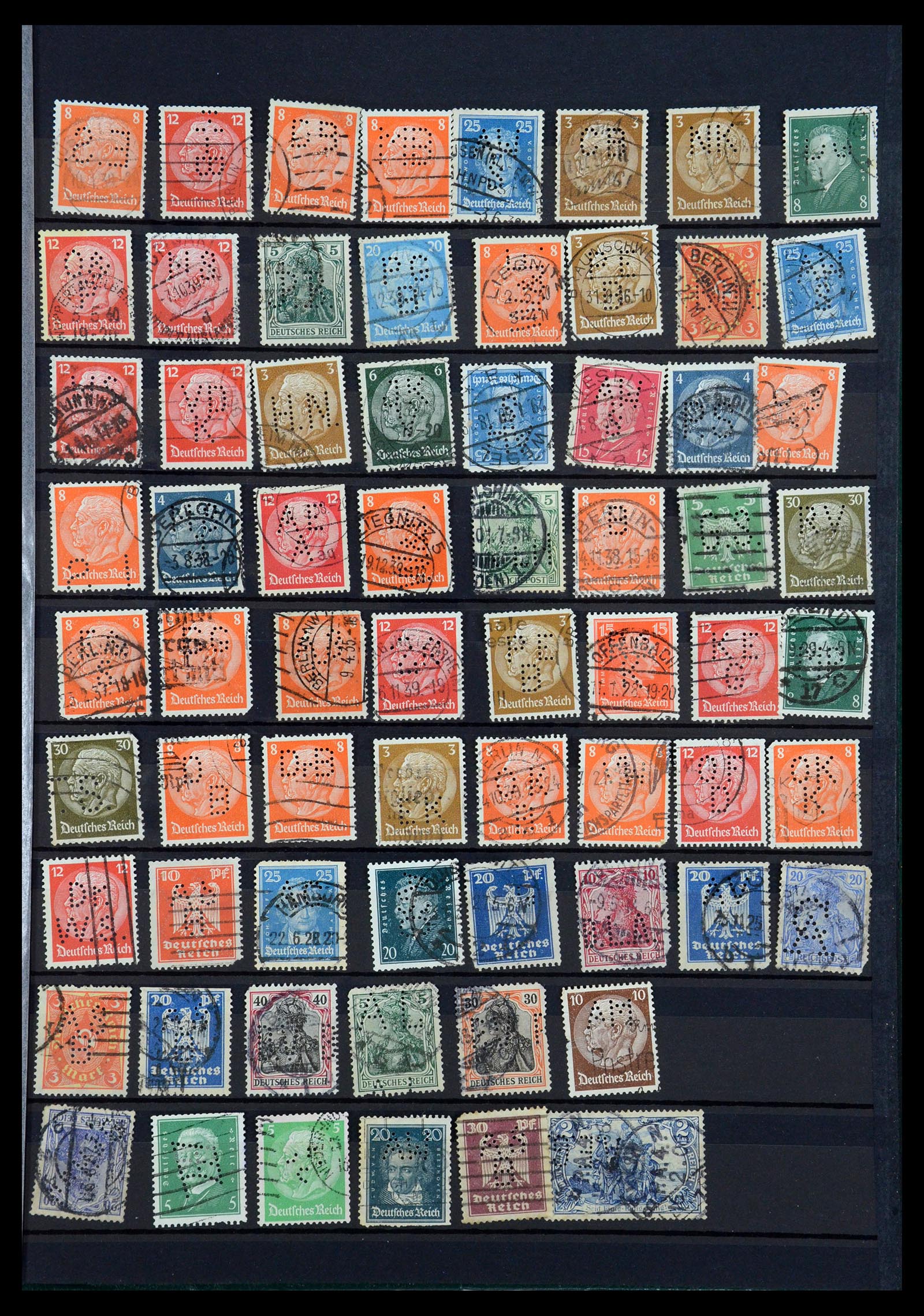 35183 055 - Stamp Collection 35183 German Reich perfins 1880-1945.