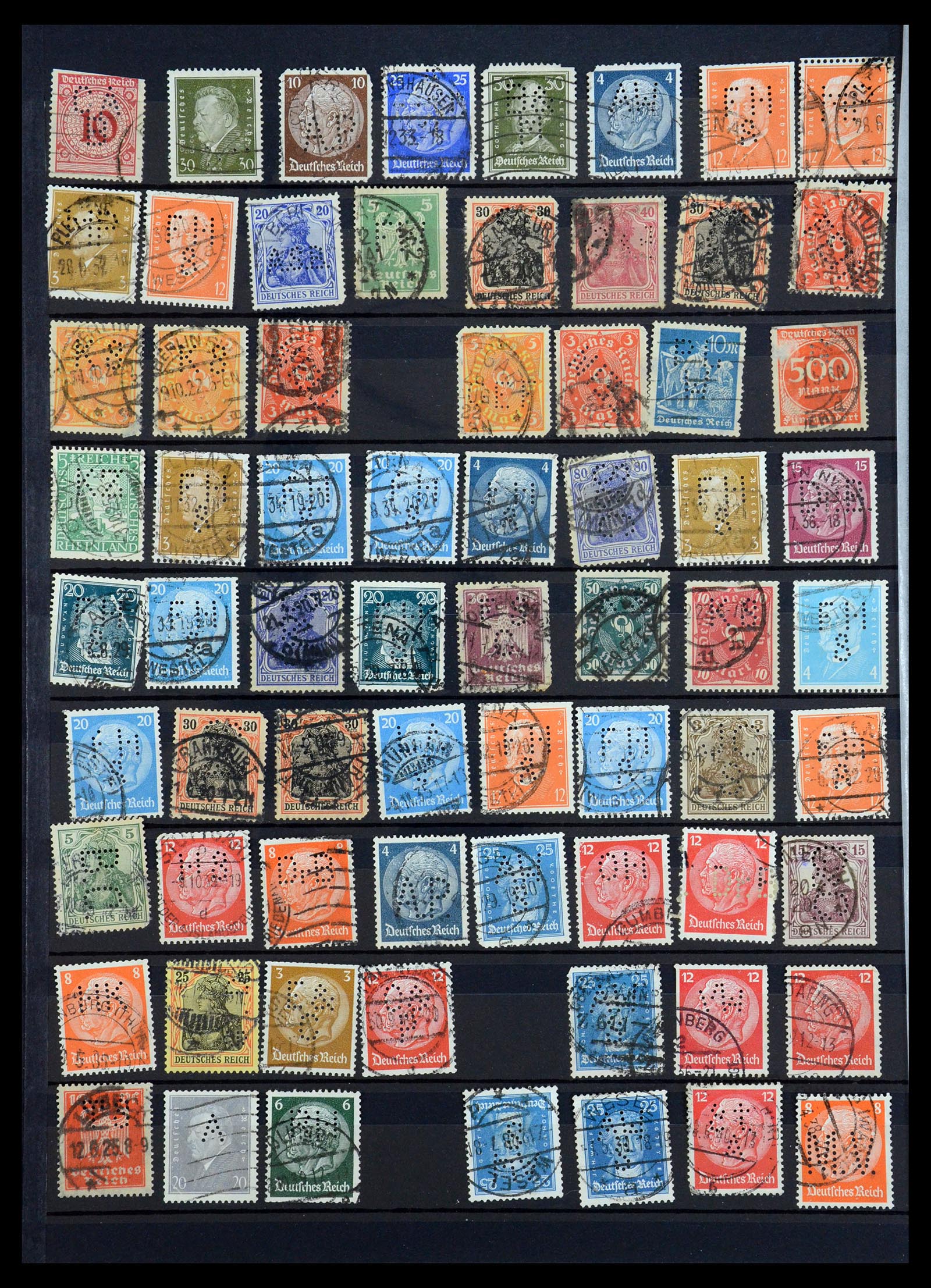 35183 056 - Stamp Collection 35183 German Reich perfins 1880-1945.