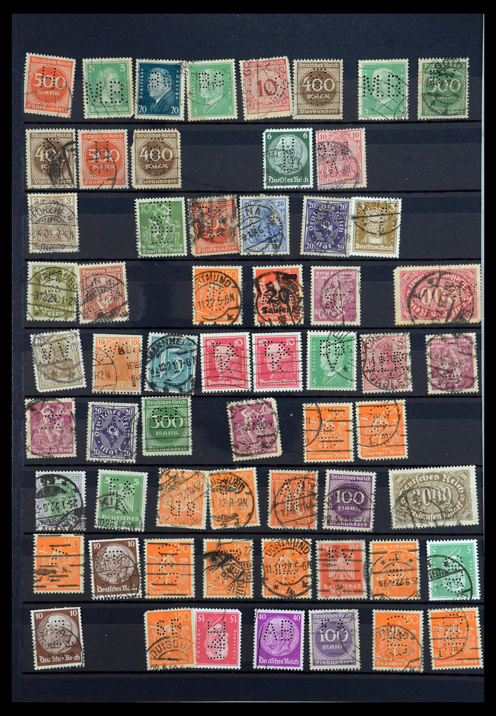 35183 058 - Stamp Collection 35183 German Reich perfins 1880-1945.