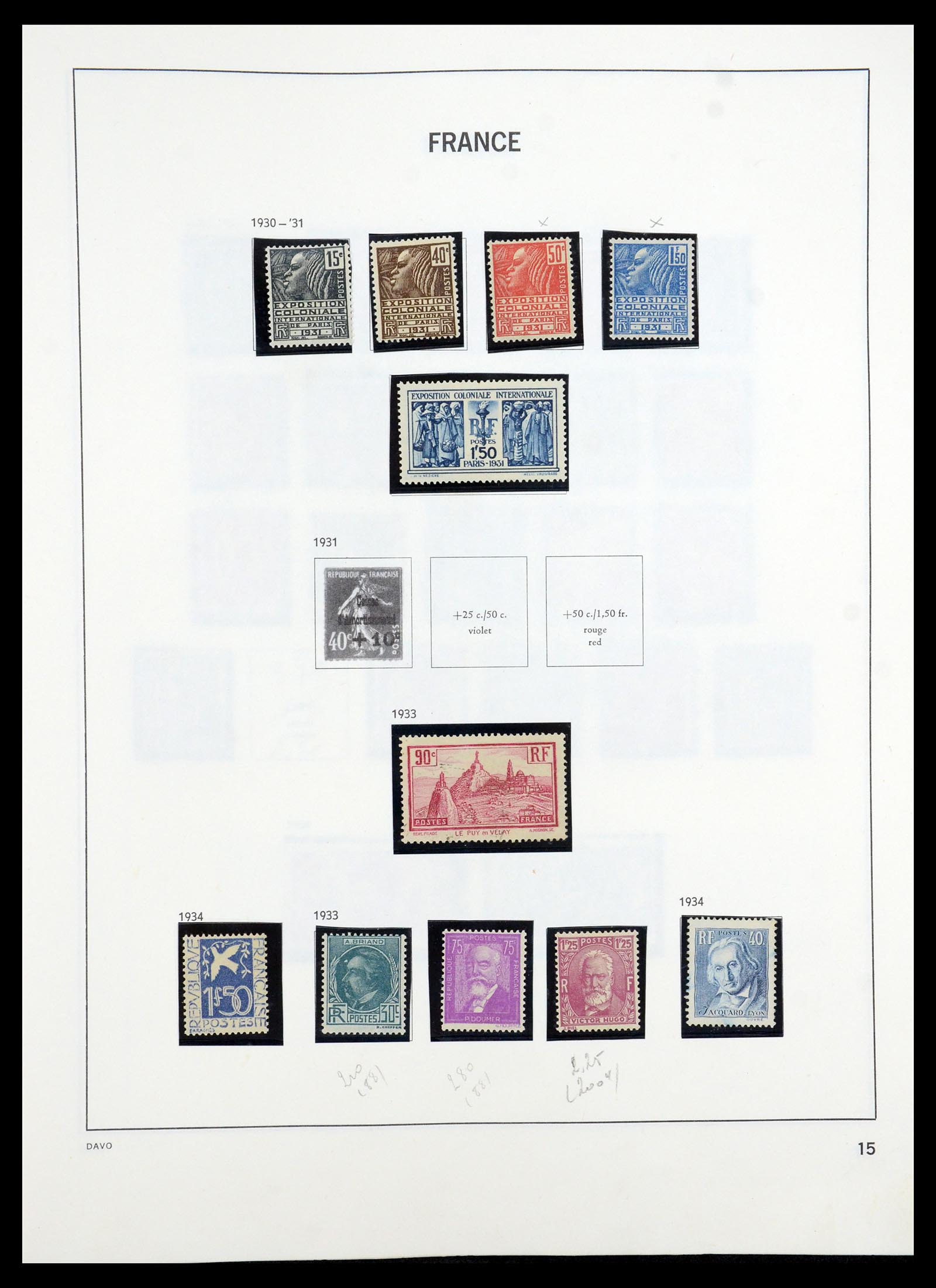 35184 015 - Postzegelverzameling 35184 Frankrijk 1849-1993.