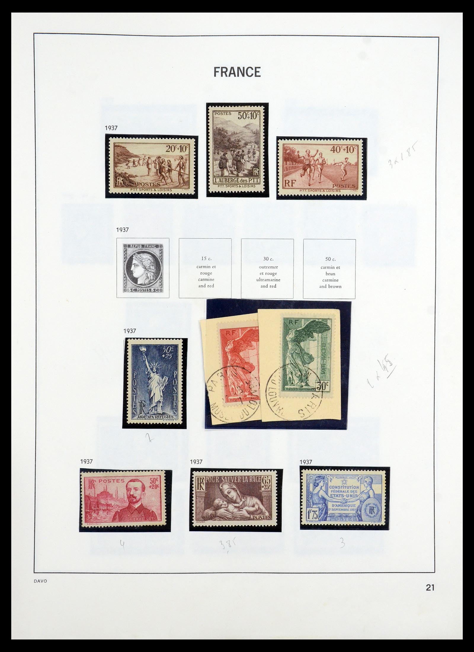35184 021 - Postzegelverzameling 35184 Frankrijk 1849-1993.