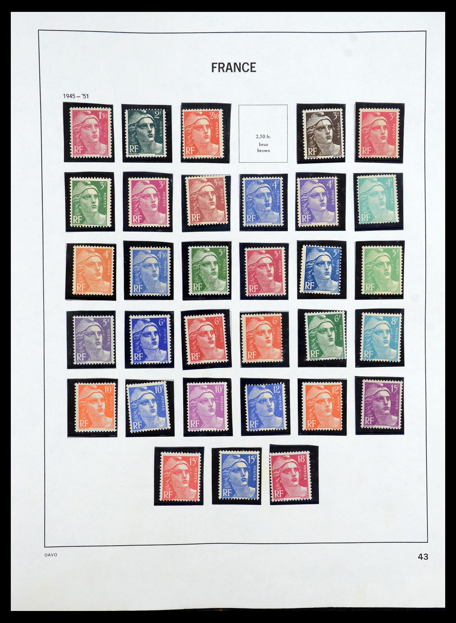35184 043 - Postzegelverzameling 35184 Frankrijk 1849-1993.